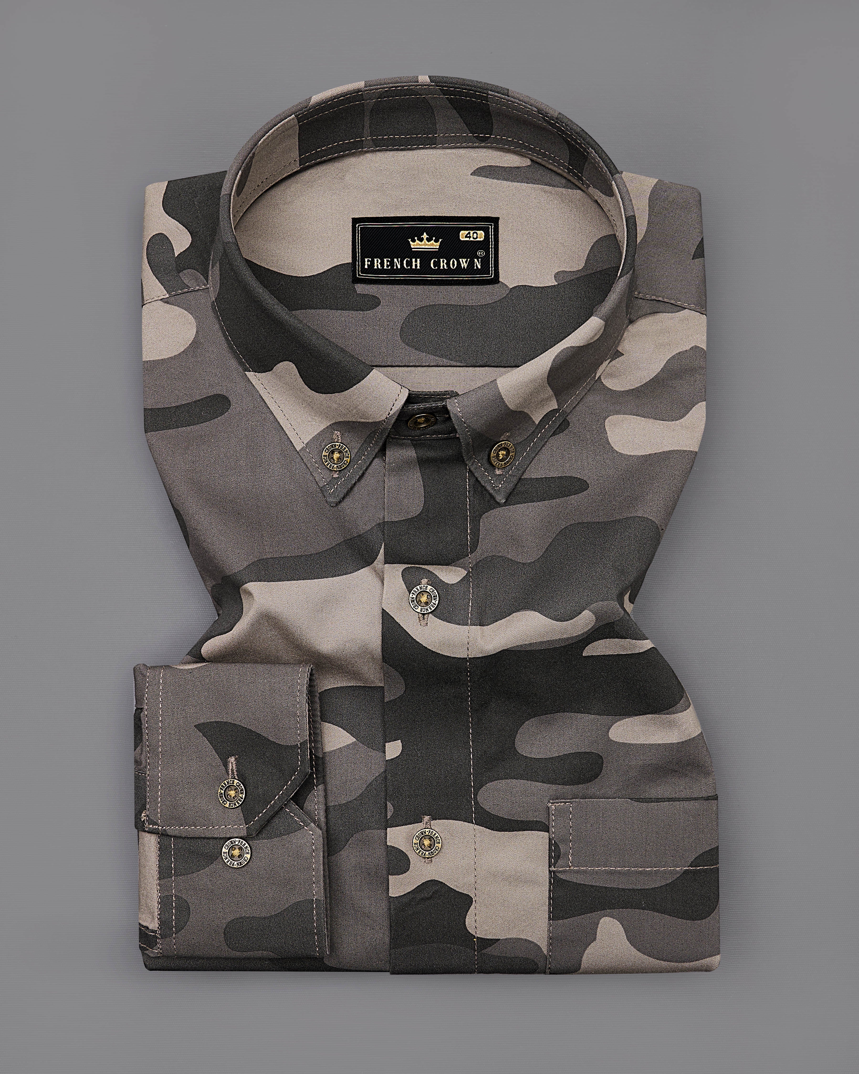 Dorado Brown with Thunder Black Camouflage Printed Royal Oxford Shirt 8897-BD-MB-38, 8897-BD-MB-H-38,  8897-BD-MB-39,  8897-BD-MB-H-39,  8897-BD-MB-40,  8897-BD-MB-H-40,  8897-BD-MB-42,  8897-BD-MB-H-42,  8897-BD-MB-44,  8897-BD-MB-H-44,  8897-BD-MB-46,  8897-BD-MB-H-46,  8897-BD-MB-48,  8897-BD-MB-H-48,  8897-BD-MB-50,  8897-BD-MB-H-50,  8897-BD-MB-52,  8897-BD-MB-H-52