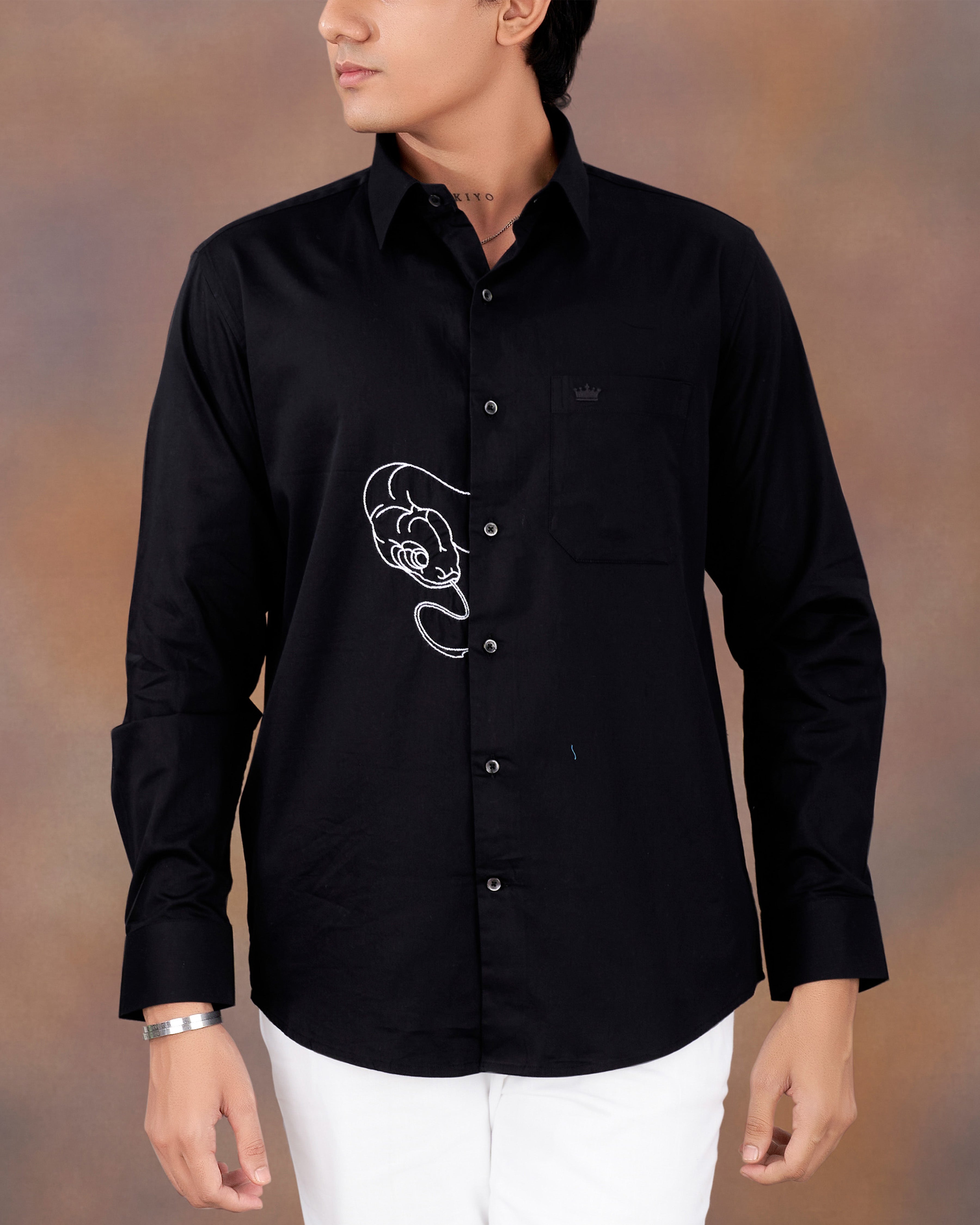 Jade Black Snake Embroidered Super Soft Premium Cotton Shirt 1312-BLK-E012-38, 1312-BLK-E012-H-38, 1312-BLK-E012-39, 1312-BLK-E012-H-39, 1312-BLK-E012-40, 1312-BLK-E012-H-40, 1312-BLK-E012-42, 1312-BLK-E012-H-42, 1312-BLK-E012-44, 1312-BLK-E012-H-44, 1312-BLK-E012-46, 1312-BLK-E012-H-46, 1312-BLK-E012-48, 1312-BLK-E012-H-48, 1312-BLK-E012-50, 1312-BLK-E012-H-50, 1312-BLK-E012-52, 1312-BLK-E012-H-52