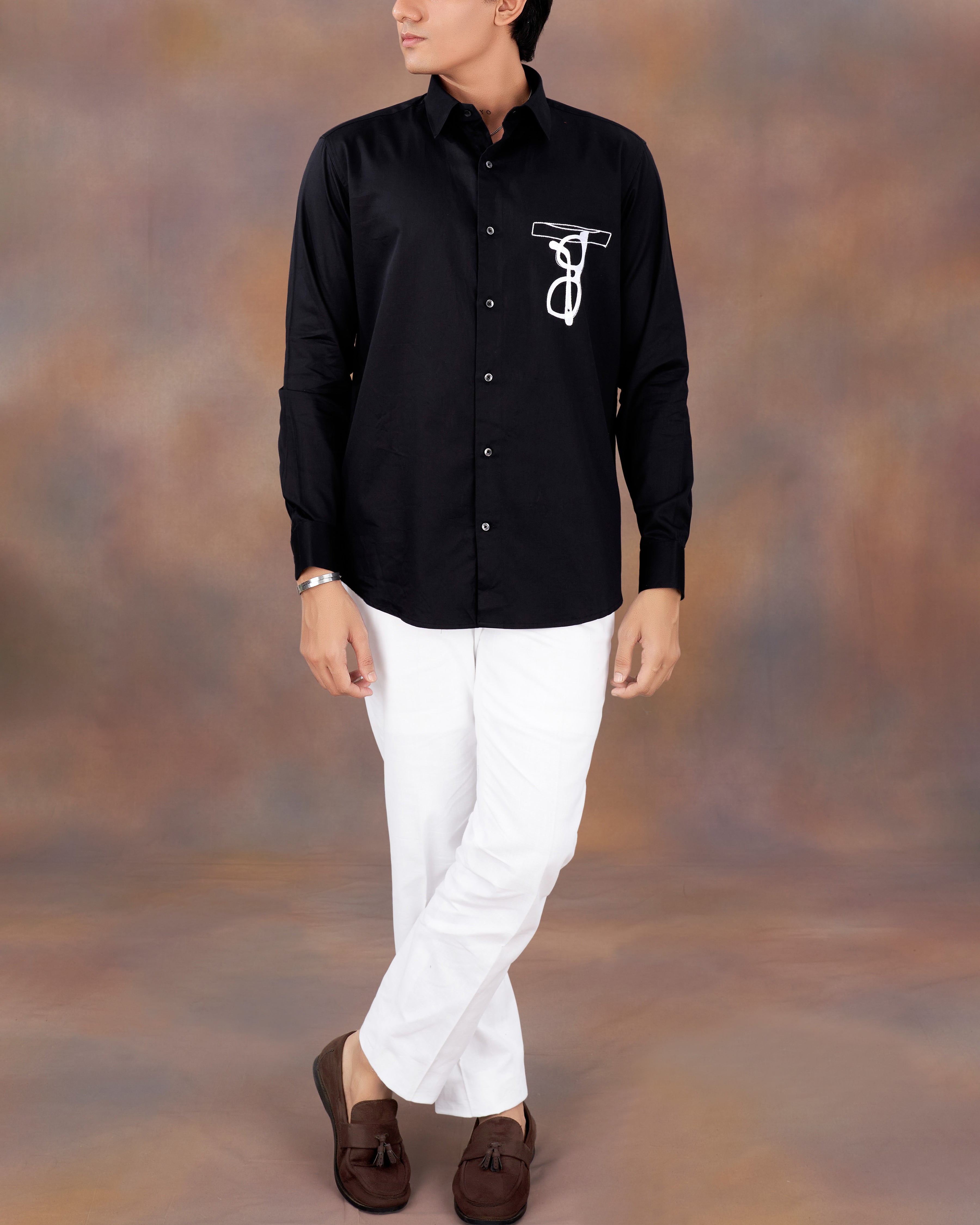 Jade Black with Spectacles Embroidered Super Soft Premium Cotton Shirt 1312-BLK-E019-38, 1312-BLK-E019-H-38, 1312-BLK-E019-39, 1312-BLK-E019-H-39, 1312-BLK-E019-40, 1312-BLK-E019-H-40, 1312-BLK-E019-42, 1312-BLK-E019-H-42, 1312-BLK-E019-44, 1312-BLK-E019-H-44, 1312-BLK-E019-46, 1312-BLK-E019-H-46, 1312-BLK-E019-48, 1312-BLK-E019-H-48, 1312-BLK-E019-50, 1312-BLK-E019-H-50, 1312-BLK-E019-52, 1312-BLK-E019-H-52
