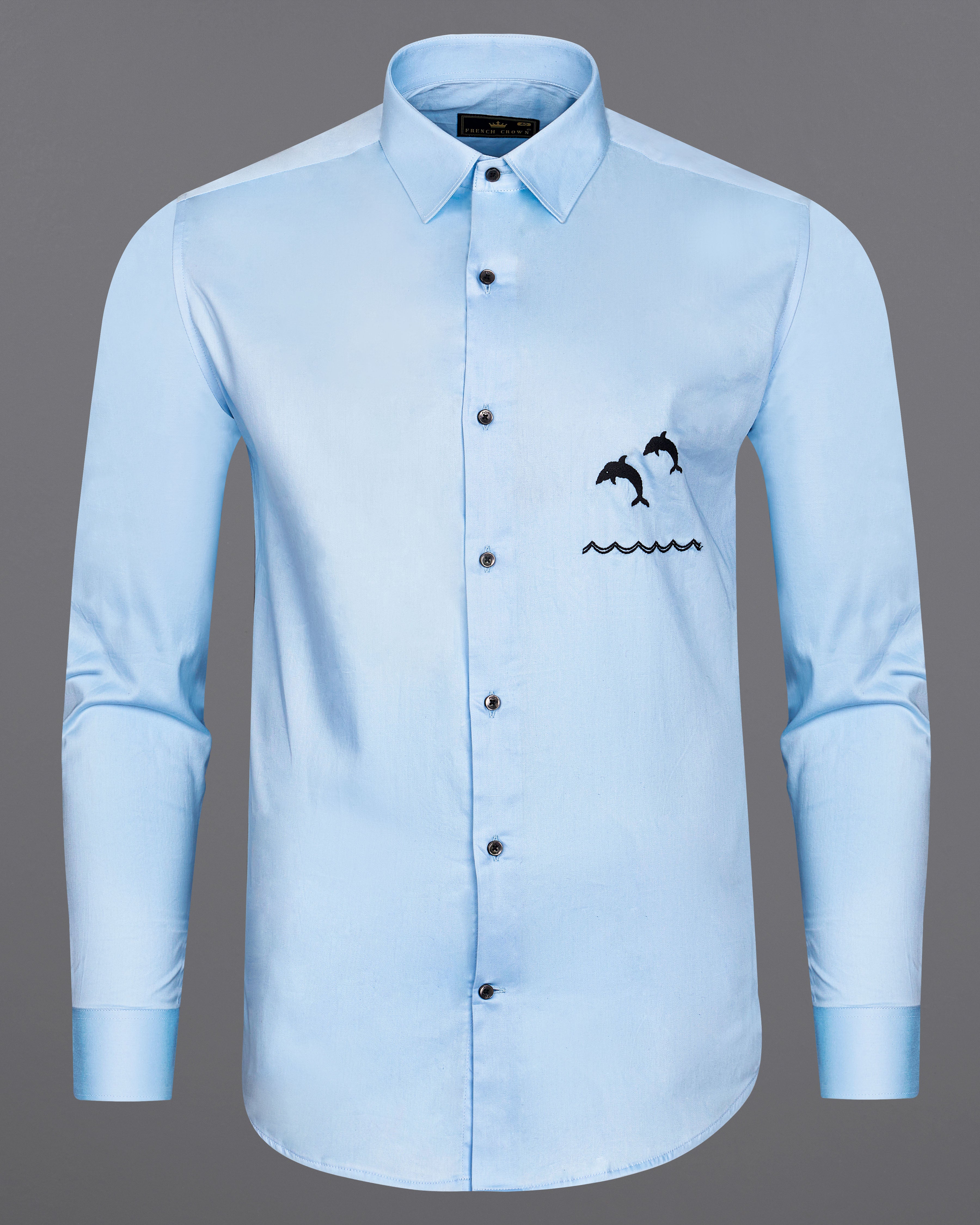 Spindle Blue Fish Embroidered Super Soft Premium Cotton Shirt 8945-BLK-E021-38, 8945-BLK-E021-H-38, 8945-BLK-E021-39, 8945-BLK-E021-H-39, 8945-BLK-E021-40, 8945-BLK-E021-H-40, 8945-BLK-E021-42, 8945-BLK-E021-H-42, 8945-BLK-E021-44, 8945-BLK-E021-H-44, 8945-BLK-E021-46, 8945-BLK-E021-H-46, 8945-BLK-E021-48, 8945-BLK-E021-H-48, 8945-BLK-E021-50, 8945-BLK-E021-H-50, 8945-BLK-E021-52, 8945-BLK-E021-H-52