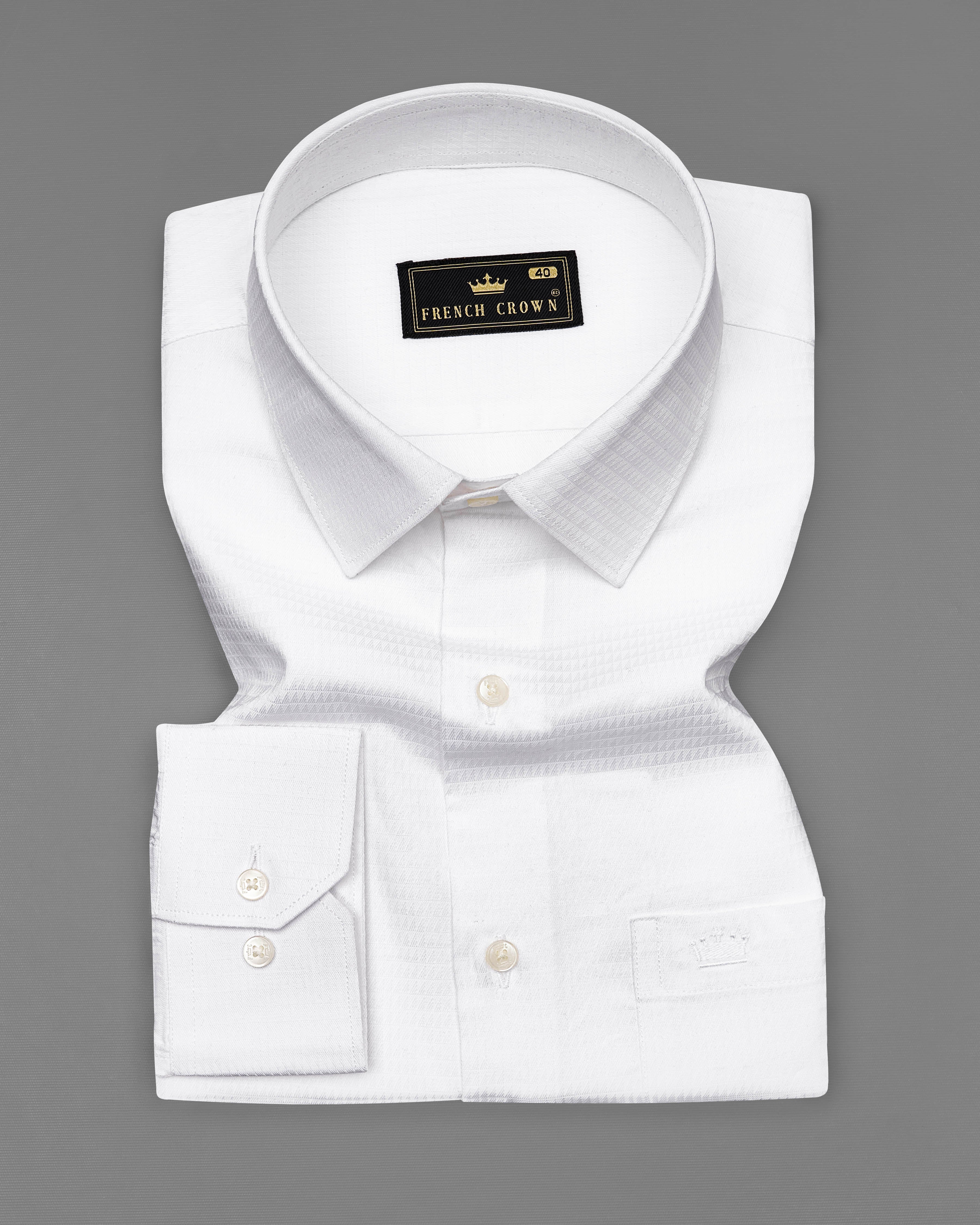 Bright White Dobby Textured Premium Giza Cotton Shirt 8964-38, 8964-H-38, 8964-39, 8964-H-39, 8964-40, 8964-H-40, 8964-42, 8964-H-42, 8964-44, 8964-H-44, 8964-46, 8964-H-46, 8964-48, 8964-H-48, 8964-50, 8964-H-50, 8964-52, 8964-H-52