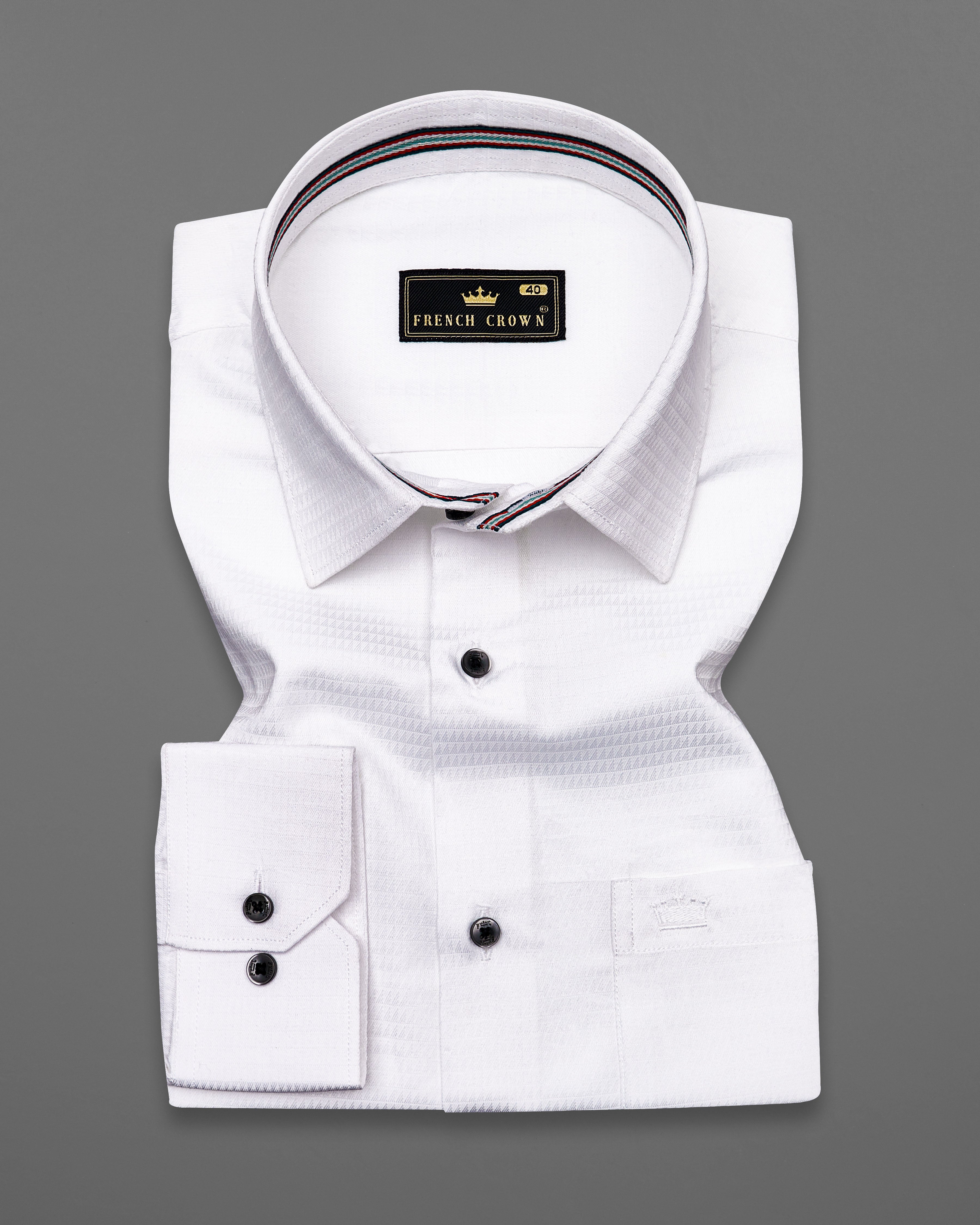 Bright White with Multicolour Striped Dobby Textured Premium Giza Cotton Designer Shirt 8966-BLK-P582-38, 8966-BLK-P582-H-38, 8966-BLK-P582-39, 8966-BLK-P582-H-39, 8966-BLK-P582-40, 8966-BLK-P582-H-40, 8966-BLK-P582-42, 8966-BLK-P582-H-42, 8966-BLK-P582-44, 8966-BLK-P582-H-44, 8966-BLK-P582-46, 8966-BLK-P582-H-46, 8966-BLK-P582-48, 8966-BLK-P582-H-48, 8966-BLK-P582-50, 8966-BLK-P582-H-50, 8966-BLK-P582-52, 8966-BLK-P582-H-52