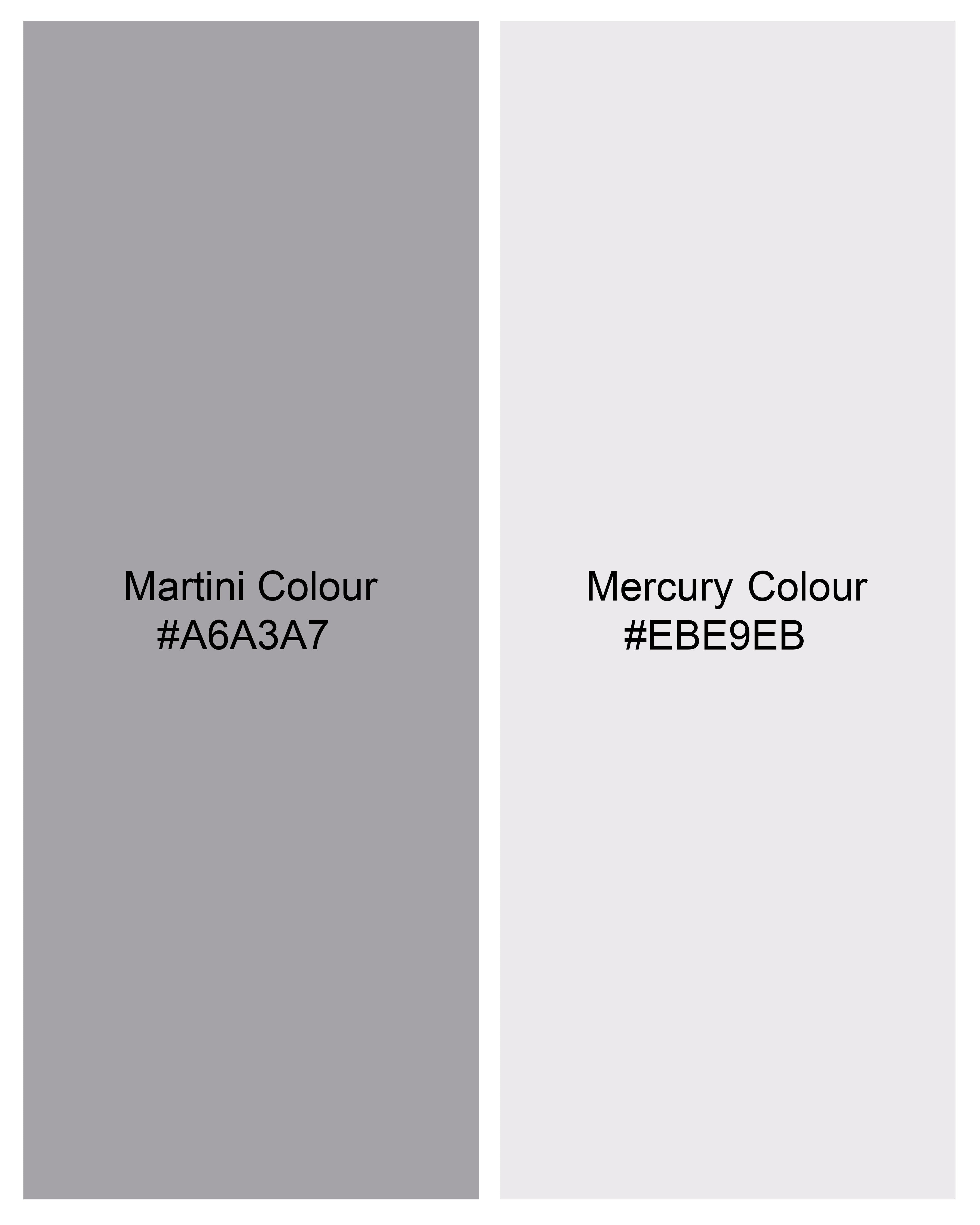 Martini Gray Leaves Textured Premium Tencel Shirt