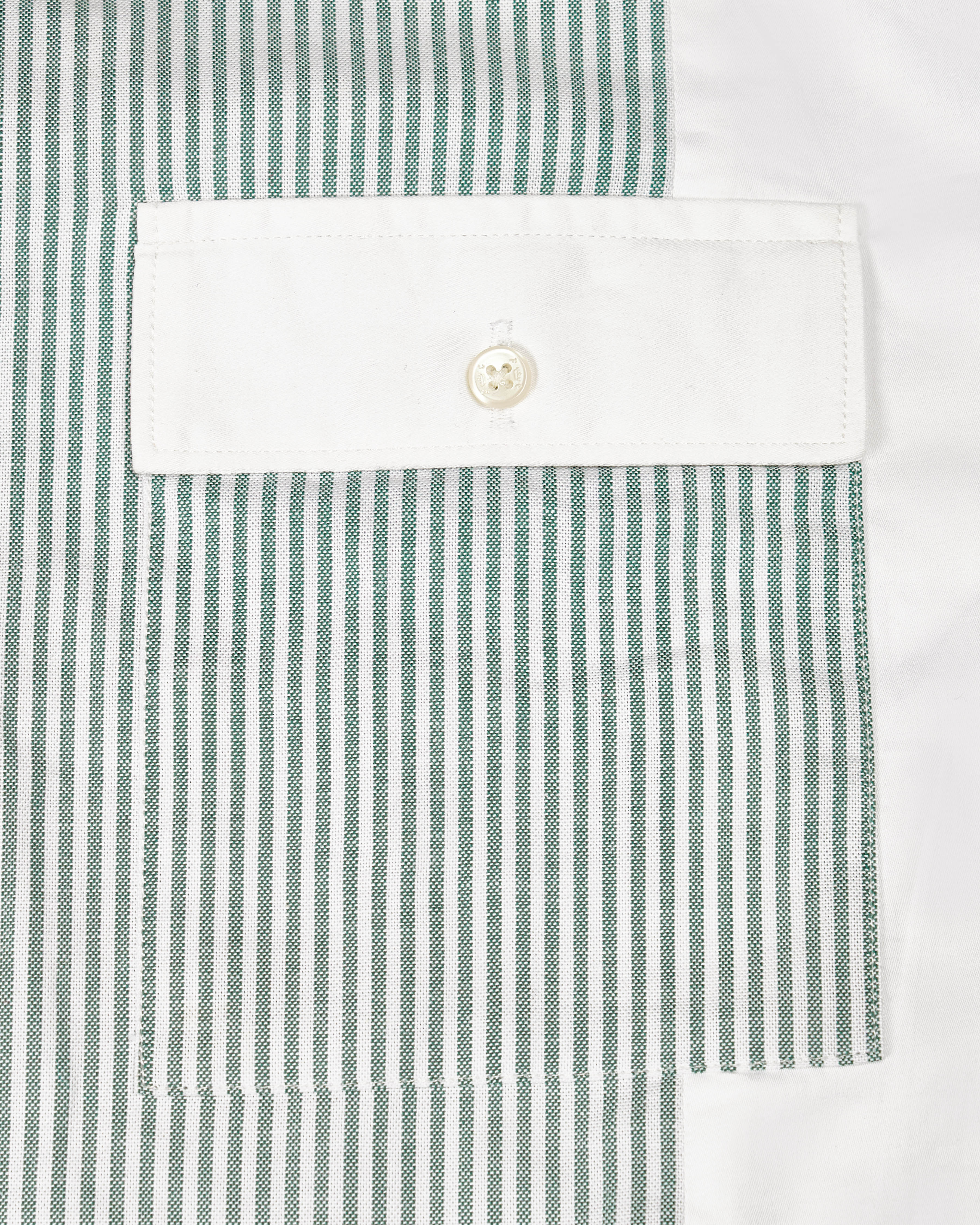 Bright White with Cascade Green Striped Royal Oxford Designer Shirt