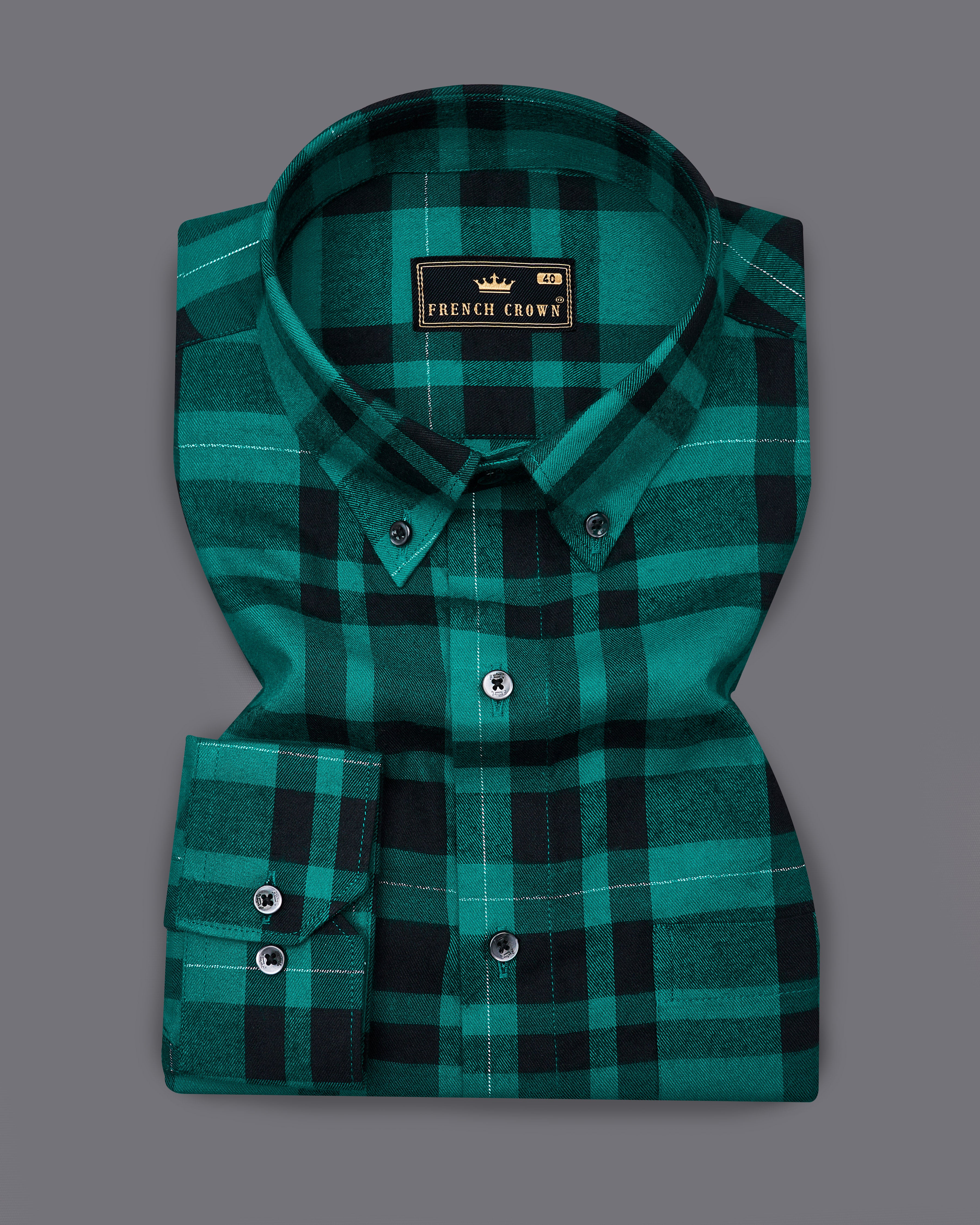 Surfie Green with Black Plaid Flannel Shirt 9088-BD-BLK-38, 9088-BD-BLK-H-38, 9088-BD-BLK-39, 9088-BD-BLK-H-39, 9088-BD-BLK-40, 9088-BD-BLK-H-40, 9088-BD-BLK-42, 9088-BD-BLK-H-42, 9088-BD-BLK-44, 9088-BD-BLK-H-44, 9088-BD-BLK-46, 9088-BD-BLK-H-46, 9088-BD-BLK-48, 9088-BD-BLK-H-48, 9088-BD-BLK-50, 9088-BD-BLK-H-50, 9088-BD-BLK-52, 9088-BD-BLK-H-52