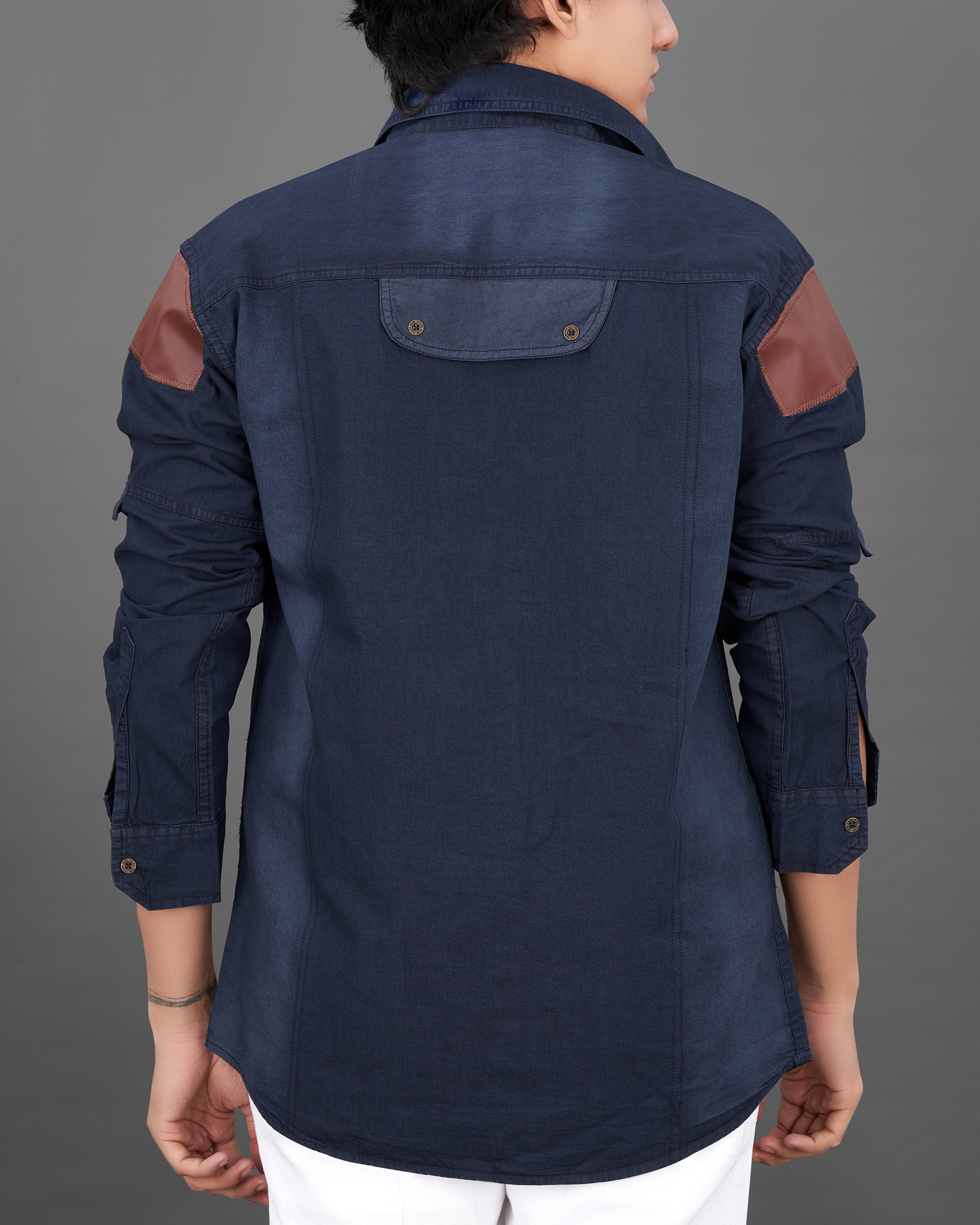 Ebony Blue Lightweight Denim Designer Shirt