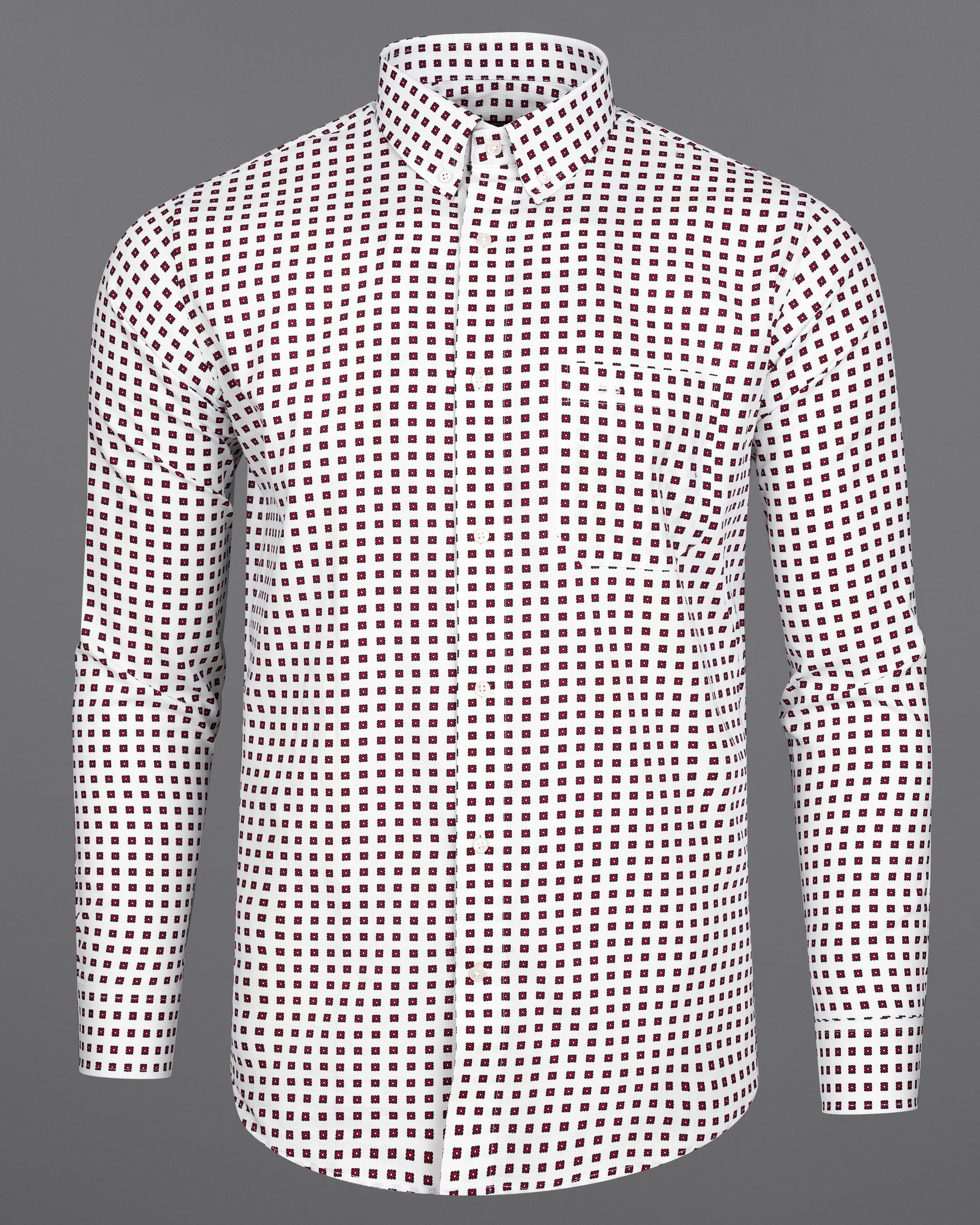 Bright White with Scarlet Red Dobby Textured Premium Giza Cotton Shirt 9161-BD-38,9161-BD-H-38,9161-BD-39,9161-BD-H-39,9161-BD-40,9161-BD-H-40,9161-BD-42,9161-BD-H-42,9161-BD-44,9161-BD-H-44,9161-BD-46,9161-BD-H-46,9161-BD-48,9161-BD-H-48,9161-BD-50,9161-BD-H-50,9161-BD-52,9161-BD-H-52