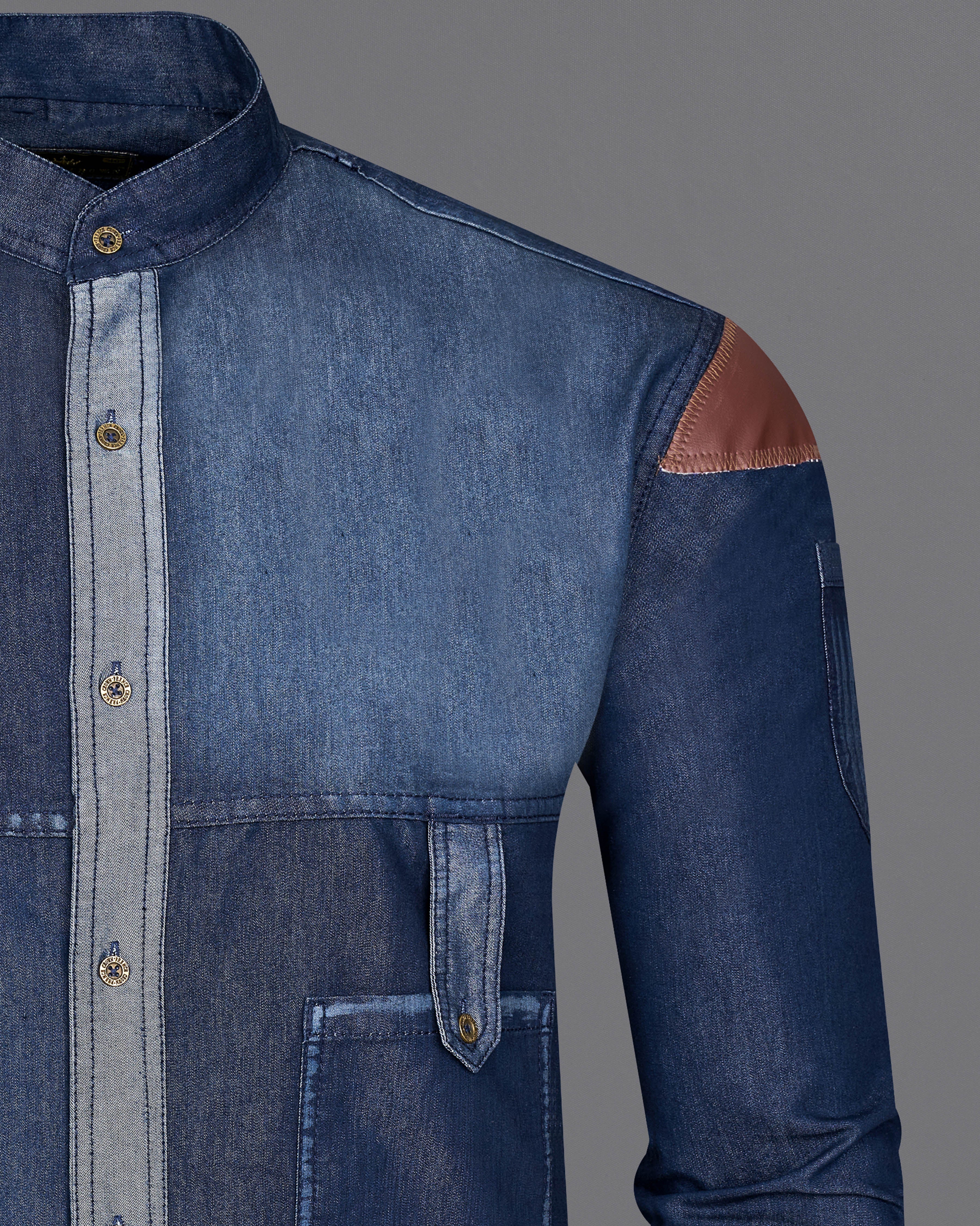 The latest collection of blue denim shirts for men | FASHIOLA.ae