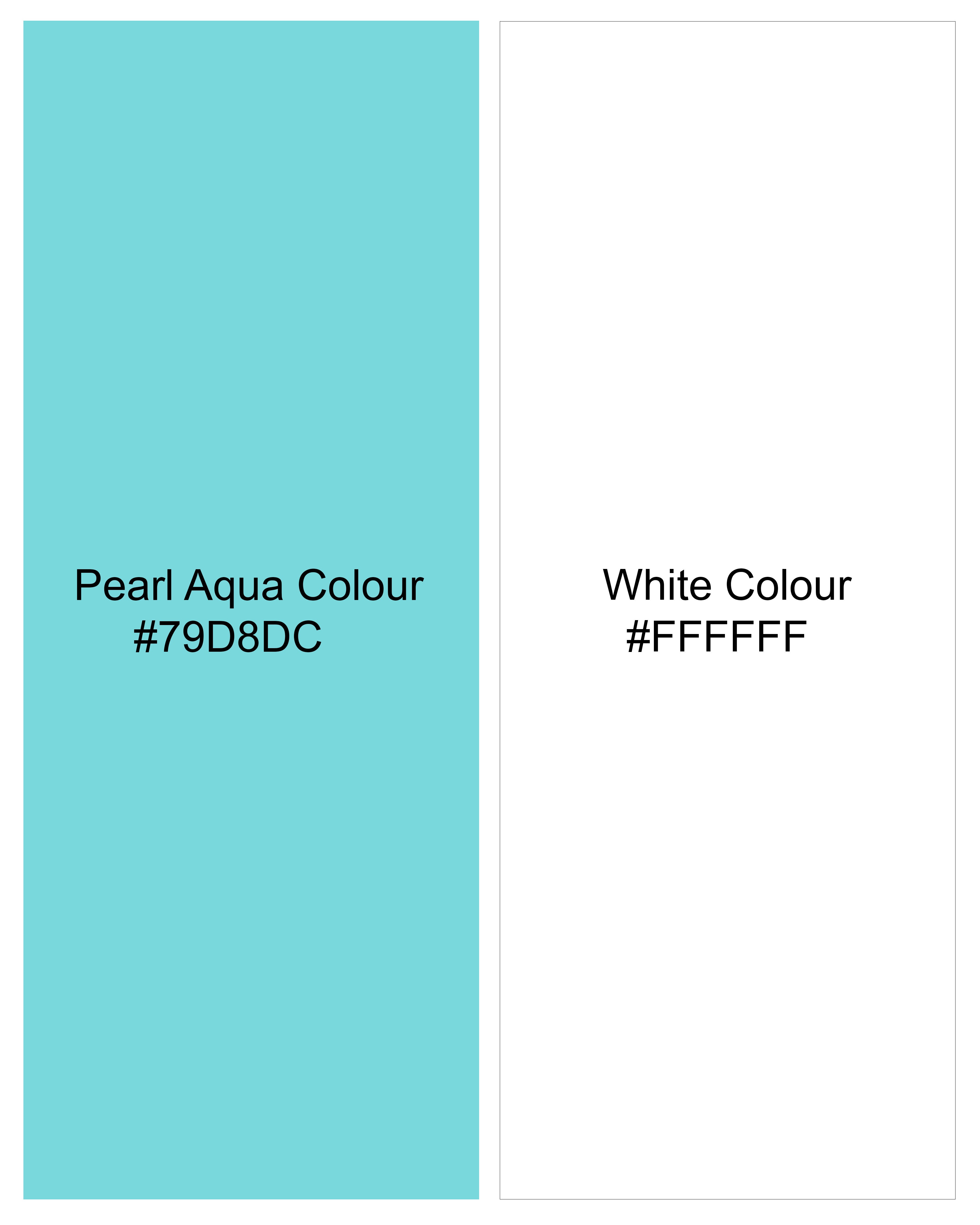 Pearl Aqua Blue with Off White Twill Checked Premium Cotton Shirt 9233-38,9233-H-38,9233-39,9233-H-39,9233-40,9233-H-40,9233-42,9233-H-42,9233-44,9233-H-44,9233-46,9233-H-46,9233-48,9233-H-48,9233-50,9233-H-50,9233-52,9233-H-52