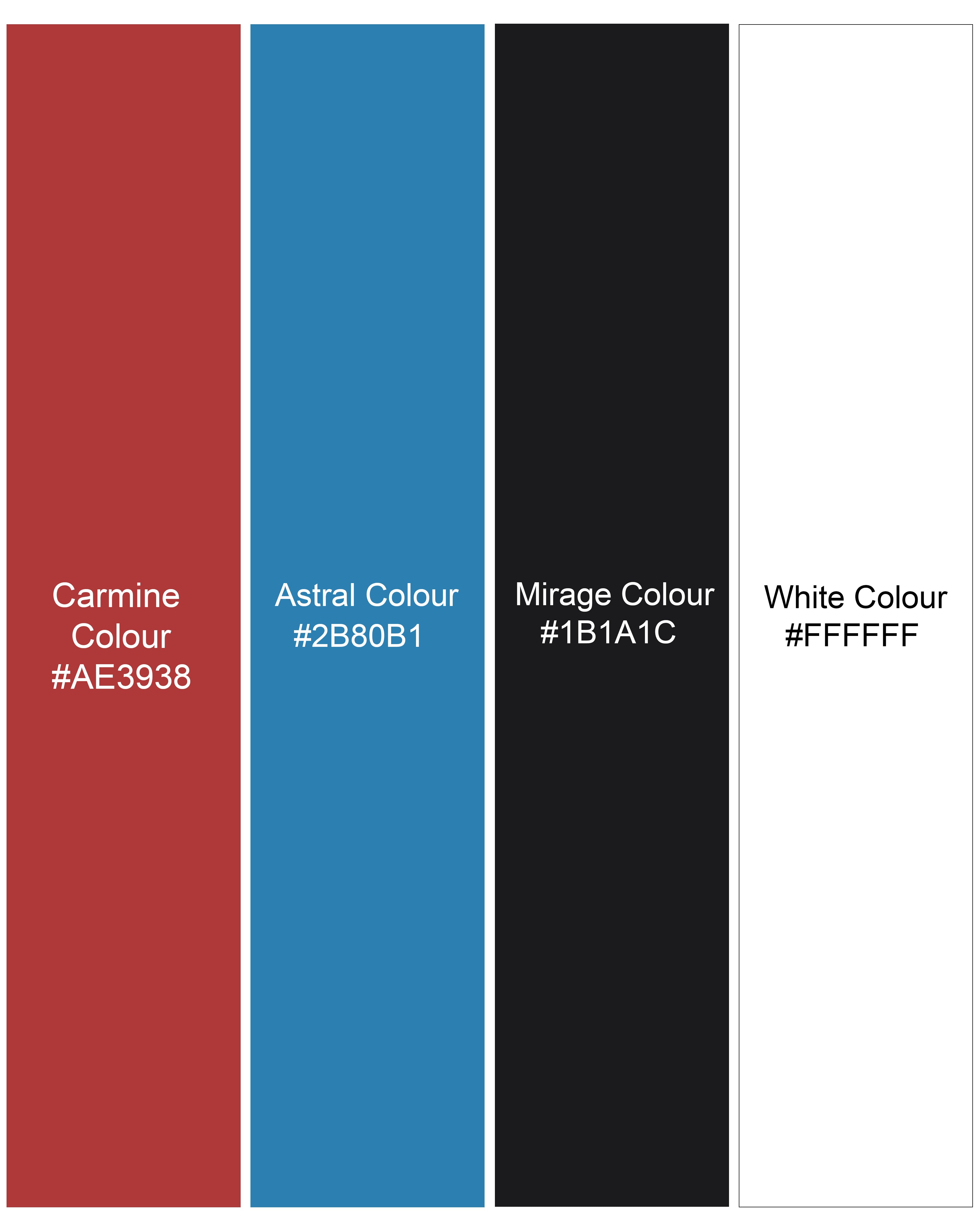 Carmine Red with White Multicolour Bohemian Printed Super Soft Premium Cotton Shirt 9254-38,9254-H-38,9254-39,9254-H-39,9254-40,9254-H-40,9254-42,9254-H-42,9254-44,9254-H-44,9254-46,9254-H-46,9254-48,9254-H-48,9254-50,9254-H-50,9254-52,9254-H-52