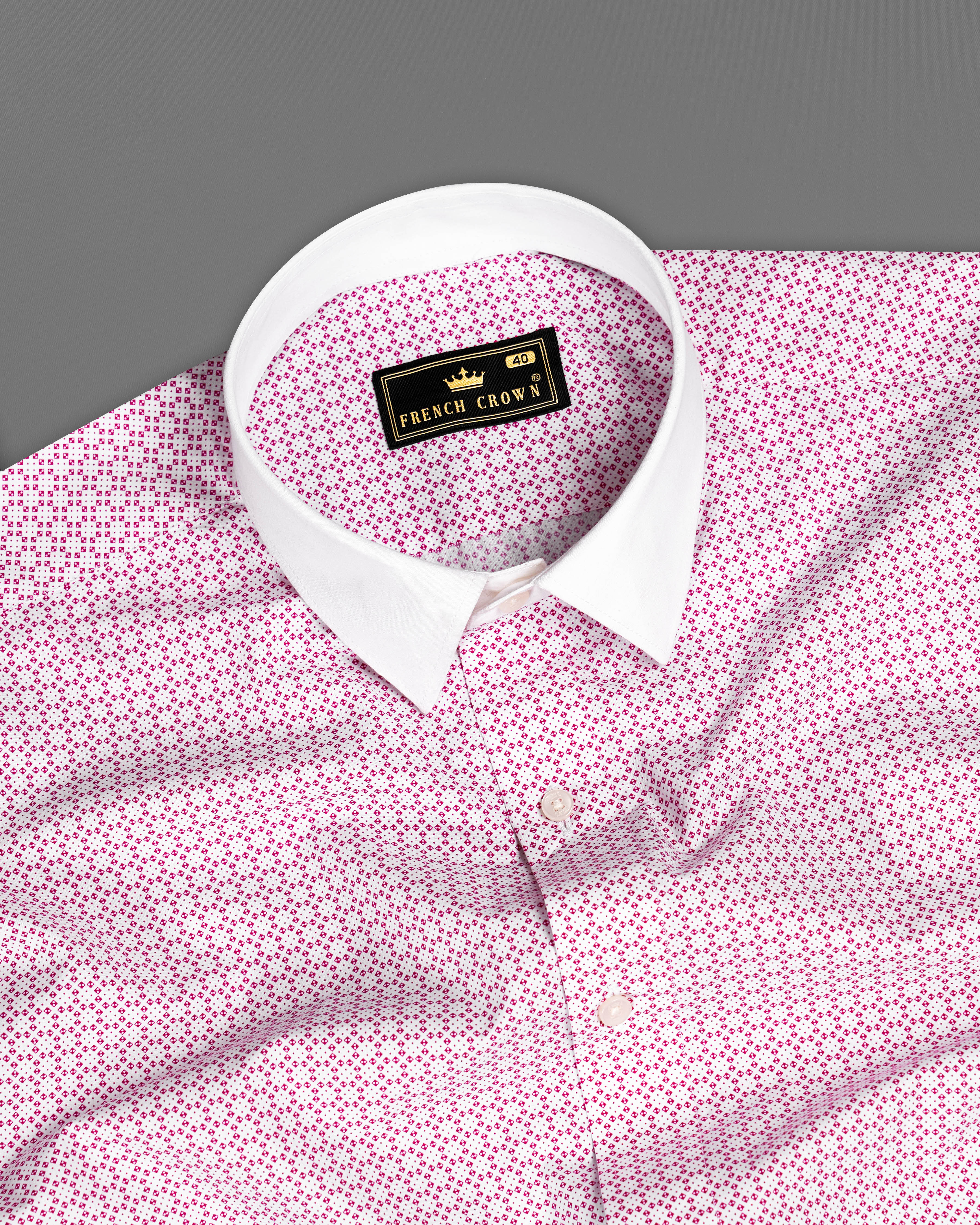 Bright White with Fuchsia Red Premium Cotton Designer Shirt 9288-D19-38,9288-D19-H-38,9288-D19-39,9288-D19-H-39,9288-D19-40,9288-D19-H-40,9288-D19-42,9288-D19-H-42,9288-D19-44,9288-D19-H-44,9288-D19-46,9288-D19-H-46,9288-D19-48,9288-D19-H-48,9288-D19-50,9288-D19-H-50,9288-D19-52,9288-D19-H-52