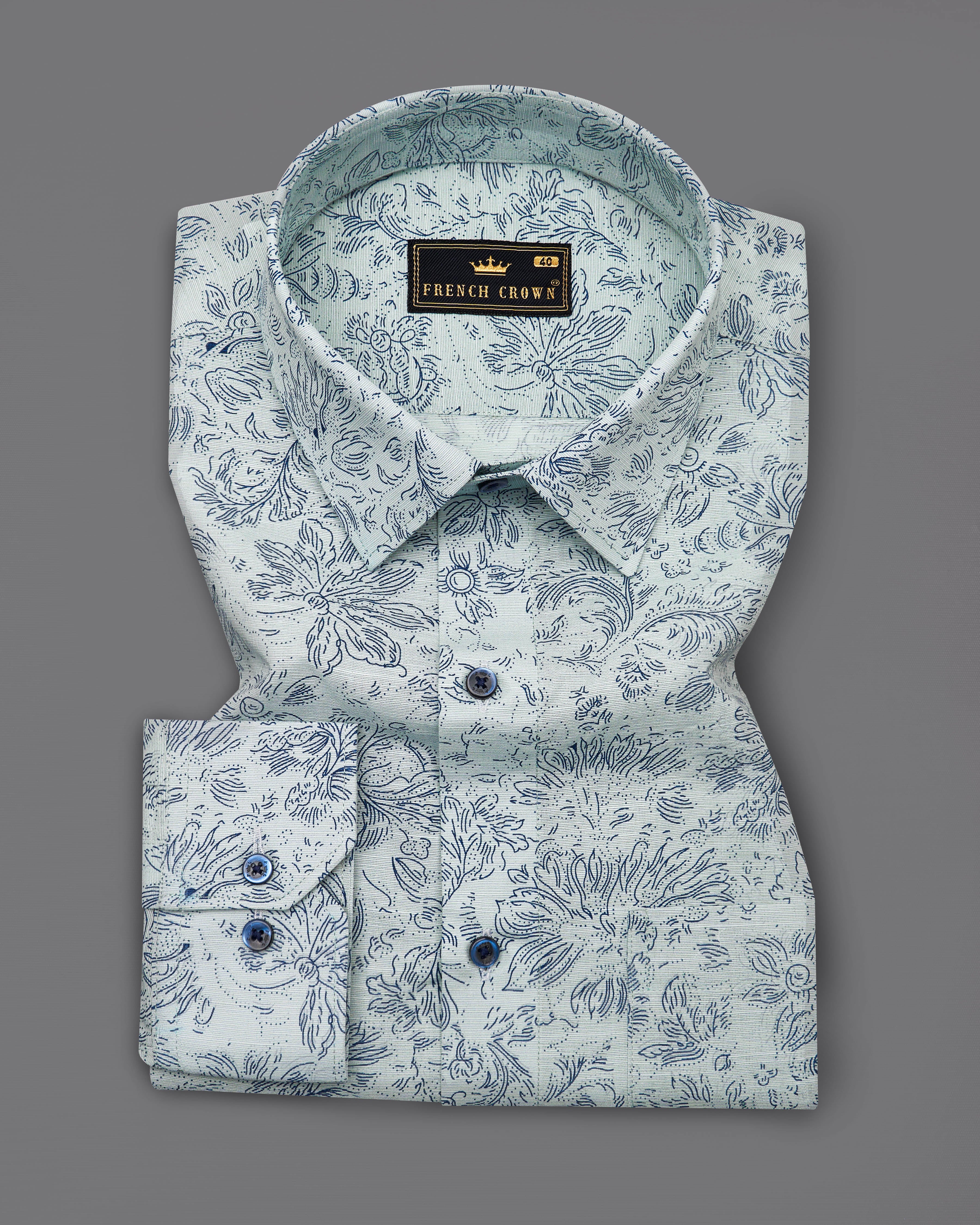 Surf Green Floral Texture Luxurious Linen Shirt 9292-BLE-38,9292-BLE-H-38,9292-BLE-39,9292-BLE-H-39,9292-BLE-40,9292-BLE-H-40,9292-BLE-42,9292-BLE-H-42,9292-BLE-44,9292-BLE-H-44,9292-BLE-46,9292-BLE-H-46,9292-BLE-48,9292-BLE-H-48,9292-BLE-50,9292-BLE-H-50,9292-BLE-52,9292-BLE-H-52