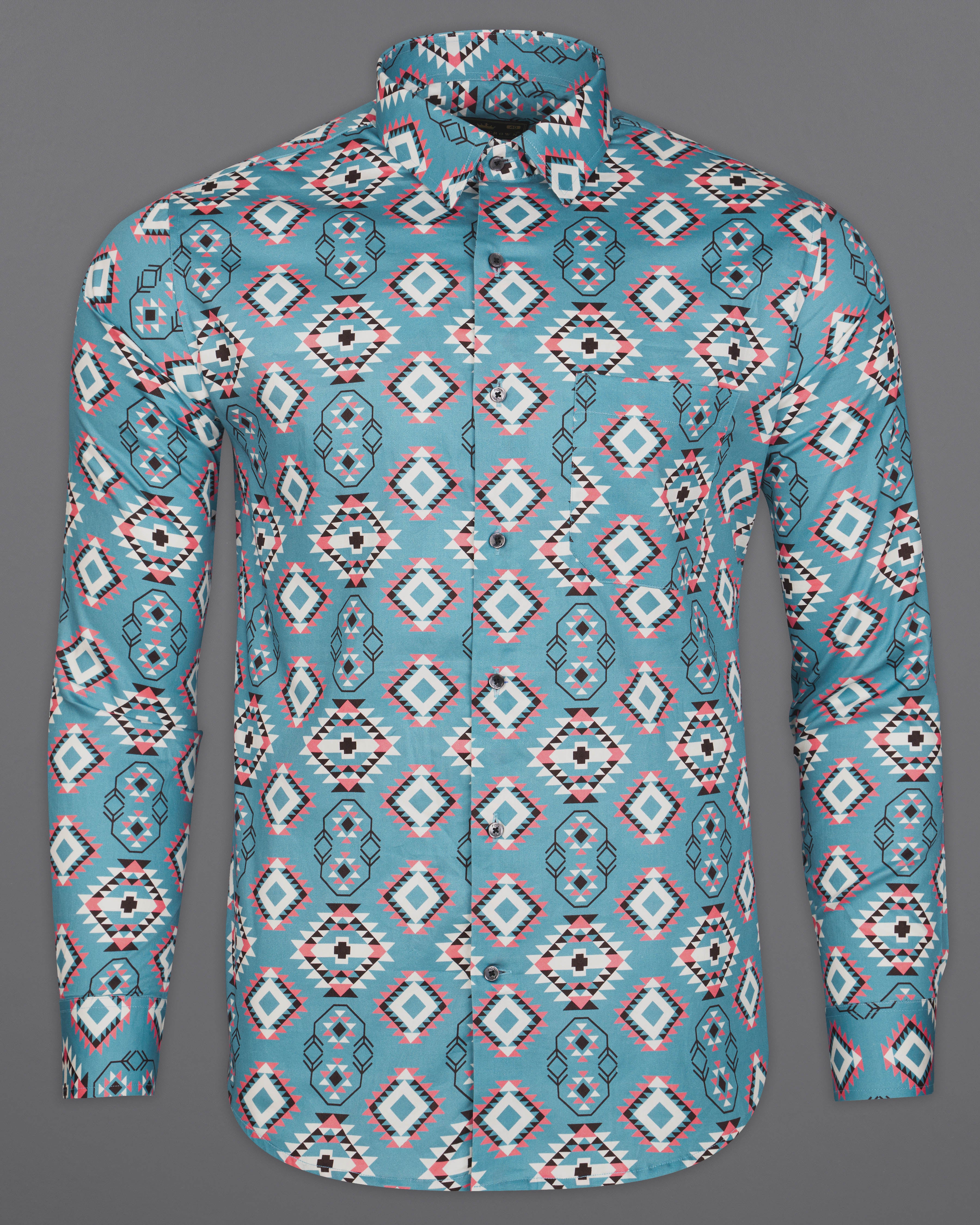 Northern Blue Ikat Printed Super Soft Premium Cotton Shirt 9312-BLK-38, 9312-BLK-H-38, 9312-BLK-39, 9312-BLK-H-39, 9312-BLK-40, 9312-BLK-H-40, 9312-BLK-42, 9312-BLK-H-42, 9312-BLK-44, 9312-BLK-H-44, 9312-BLK-46, 9312-BLK-H-46, 9312-BLK-48, 9312-BLK-H-48, 9312-BLK-50, 9312-BLK-H-50, 9312-BLK-52, 9312-BLK-H-52