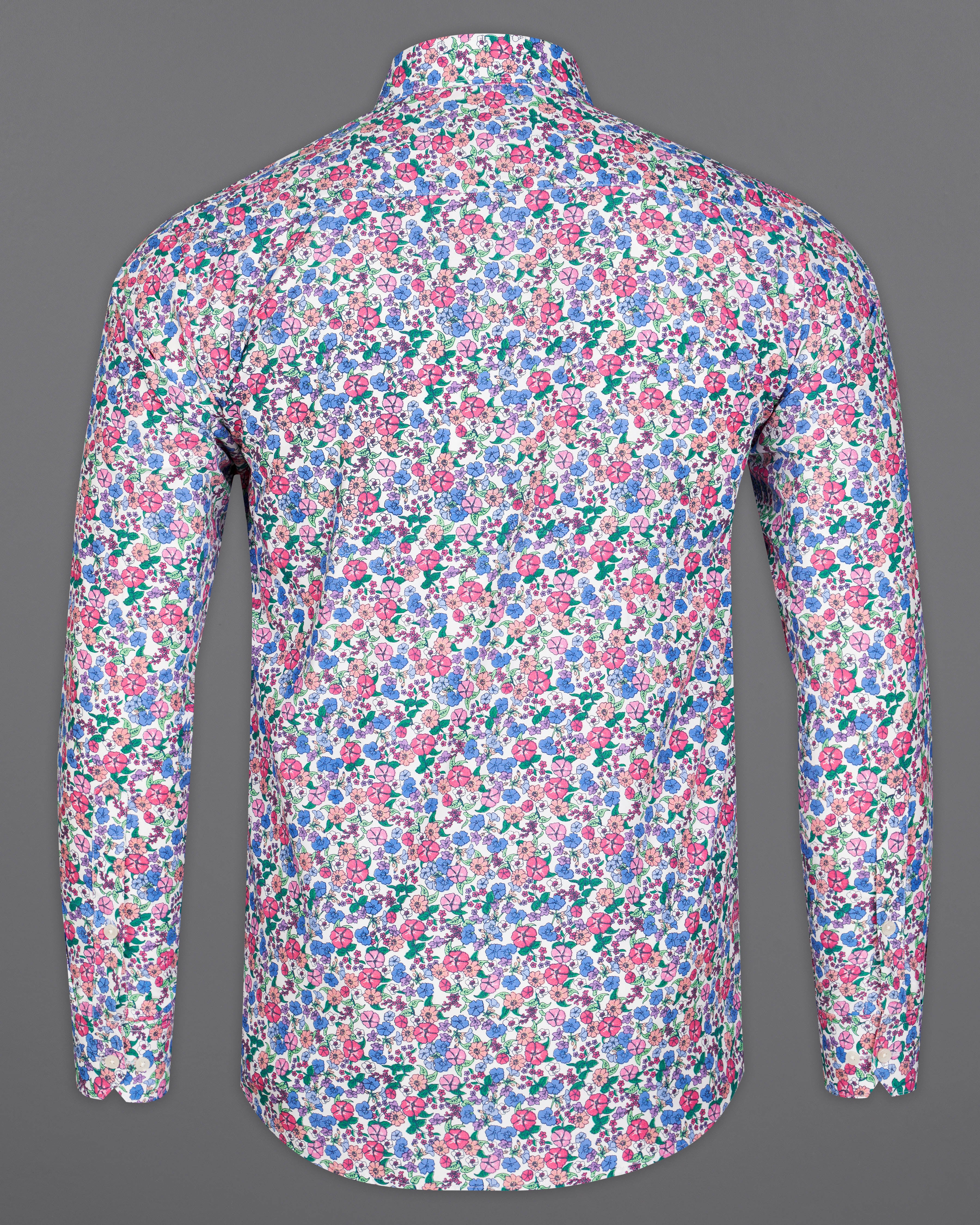 Glaucous Blue and White Multicolour Ditsy Printed Premium Cotton Shirt 9322-38, 9322-H-38, 9322-39, 9322-H-39, 9322-40, 9322-H-40, 9322-42, 9322-H-42, 9322-44, 9322-H-44, 9322-46, 9322-H-46, 9322-48, 9322-H-48, 9322-50, 9322-H-50, 9322-52, 9322-H-52