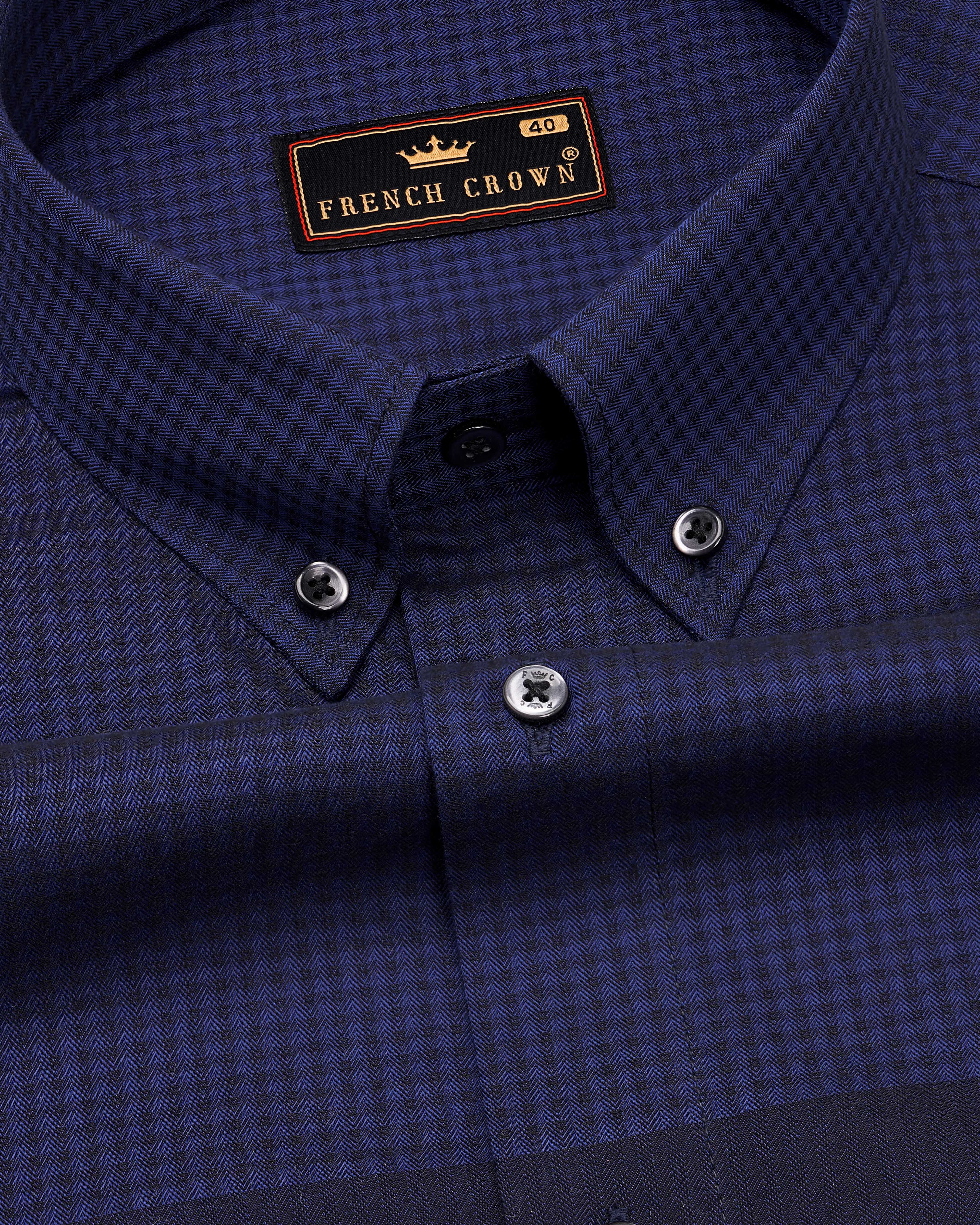 Zodiac Blue and Black Checkered Herringbone Shirt 9345-BD-BLK-38, 9345-BD-BLK-H-38, 9345-BD-BLK-39, 9345-BD-BLK-H-39, 9345-BD-BLK-40, 9345-BD-BLK-H-40, 9345-BD-BLK-42, 9345-BD-BLK-H-42, 9345-BD-BLK-44, 9345-BD-BLK-H-44, 9345-BD-BLK-46, 9345-BD-BLK-H-46, 9345-BD-BLK-48, 9345-BD-BLK-H-48, 9345-BD-BLK-50, 9345-BD-BLK-H-50, 9345-BD-BLK-52, 9345-BD-BLK-H-52