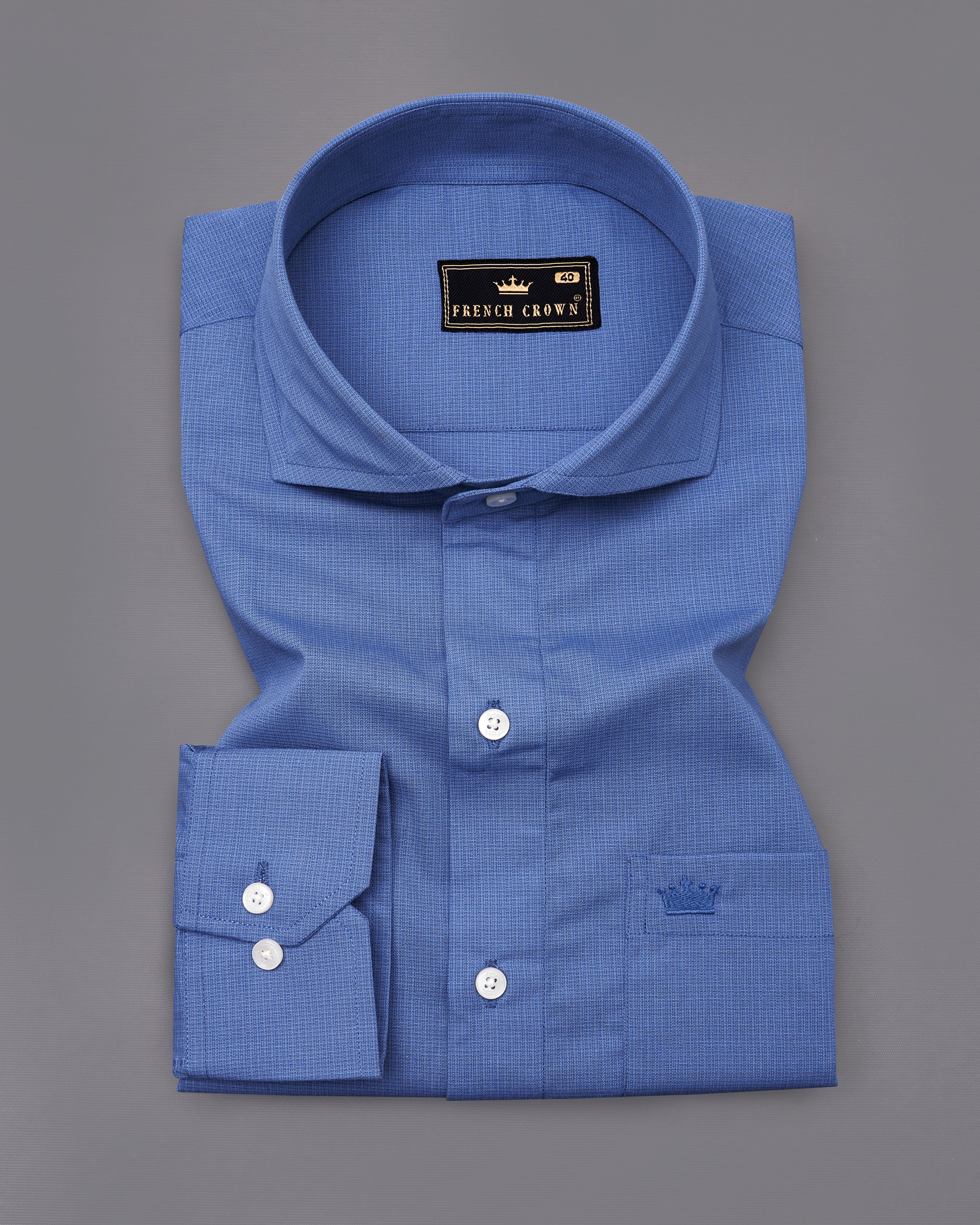 Scampi Blue Dobby Textured Premium Giza Cotton Shirt 9382-CA-38, 9382-CA-H-38, 9382-CA-39, 9382-CA-H-39, 9382-CA-40, 9382-CA-H-40, 9382-CA-42, 9382-CA-H-42, 9382-CA-44, 9382-CA-H-44, 9382-CA-46, 9382-CA-H-46, 9382-CA-48, 9382-CA-H-48, 9382-CA-50, 9382-CA-H-50, 9382-CA-52, 9382-CA-H-52