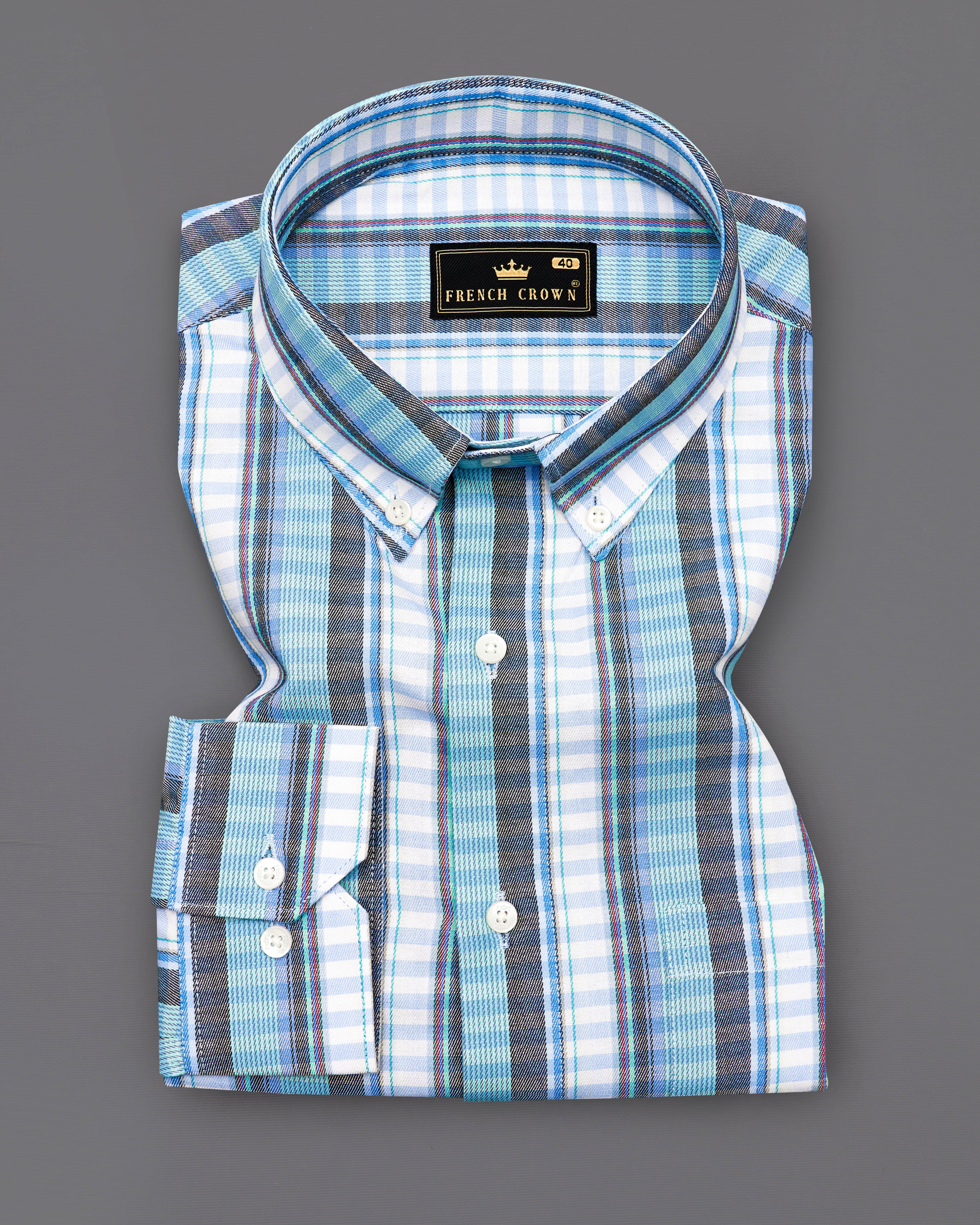 Bright White with Seagull Blue and Shuttle Gray Twill Striped Premium Cotton Shirt 9393-BD-38, 9393-BD-H-38, 9393-BD-39, 9393-BD-H-39, 9393-BD-40, 9393-BD-H-40, 9393-BD-42, 9393-BD-H-42, 9393-BD-44, 9393-BD-H-44, 9393-BD-46, 9393-BD-H-46, 9393-BD-48, 9393-BD-H-48, 9393-BD-50, 9393-BD-H-50, 9393-BD-52, 9393-BD-H-52