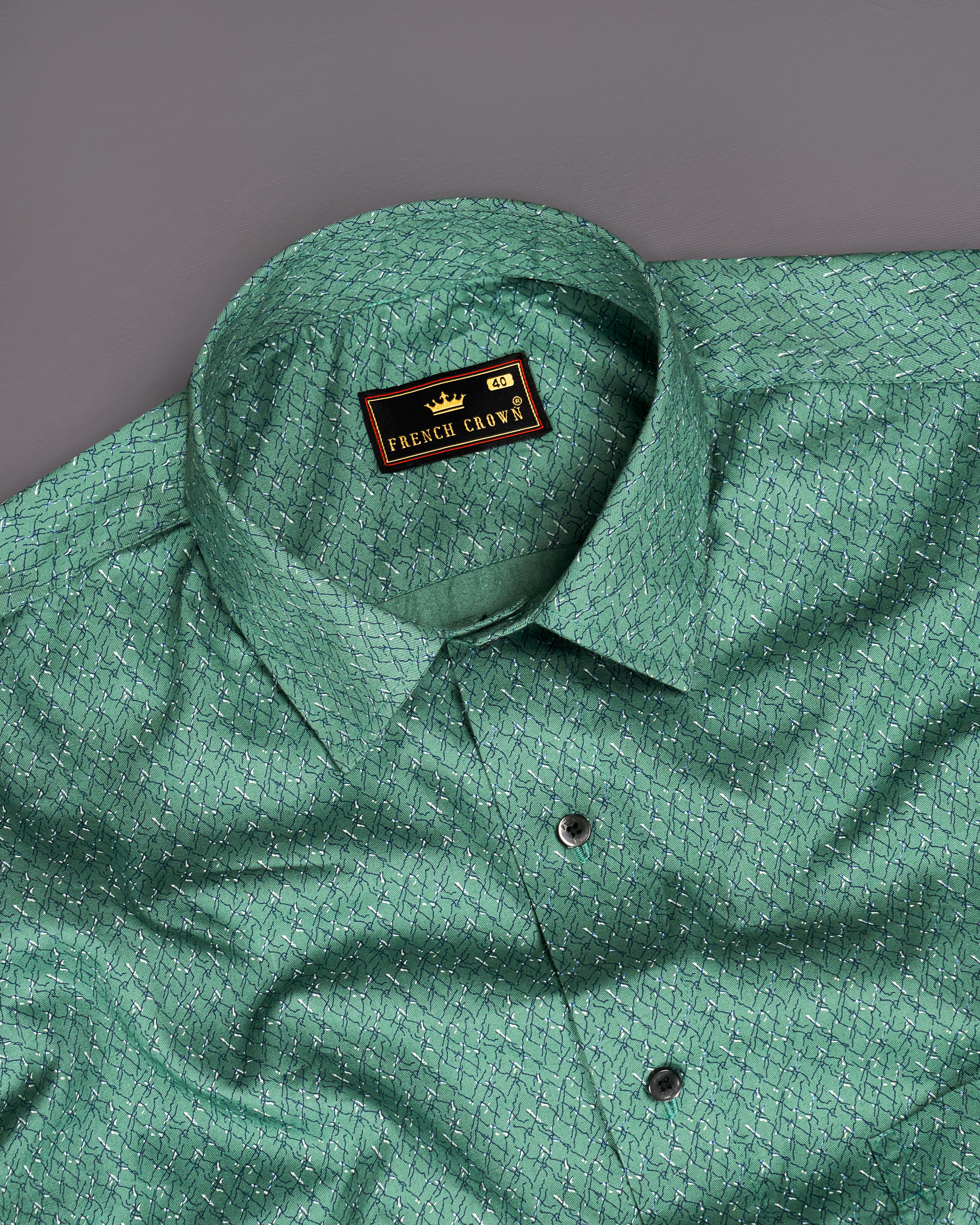 Viridian Green Printed Premium Cotton Shirt 9395-BLK-38, 9395-BLK-H-38, 9395-BLK-39, 9395-BLK-H-39, 9395-BLK-40, 9395-BLK-H-40, 9395-BLK-42, 9395-BLK-H-42, 9395-BLK-44, 9395-BLK-H-44, 9395-BLK-46, 9395-BLK-H-46, 9395-BLK-48, 9395-BLK-H-48, 9395-BLK-50, 9395-BLK-H-50, 9395-BLK-52, 9395-BLK-H-52