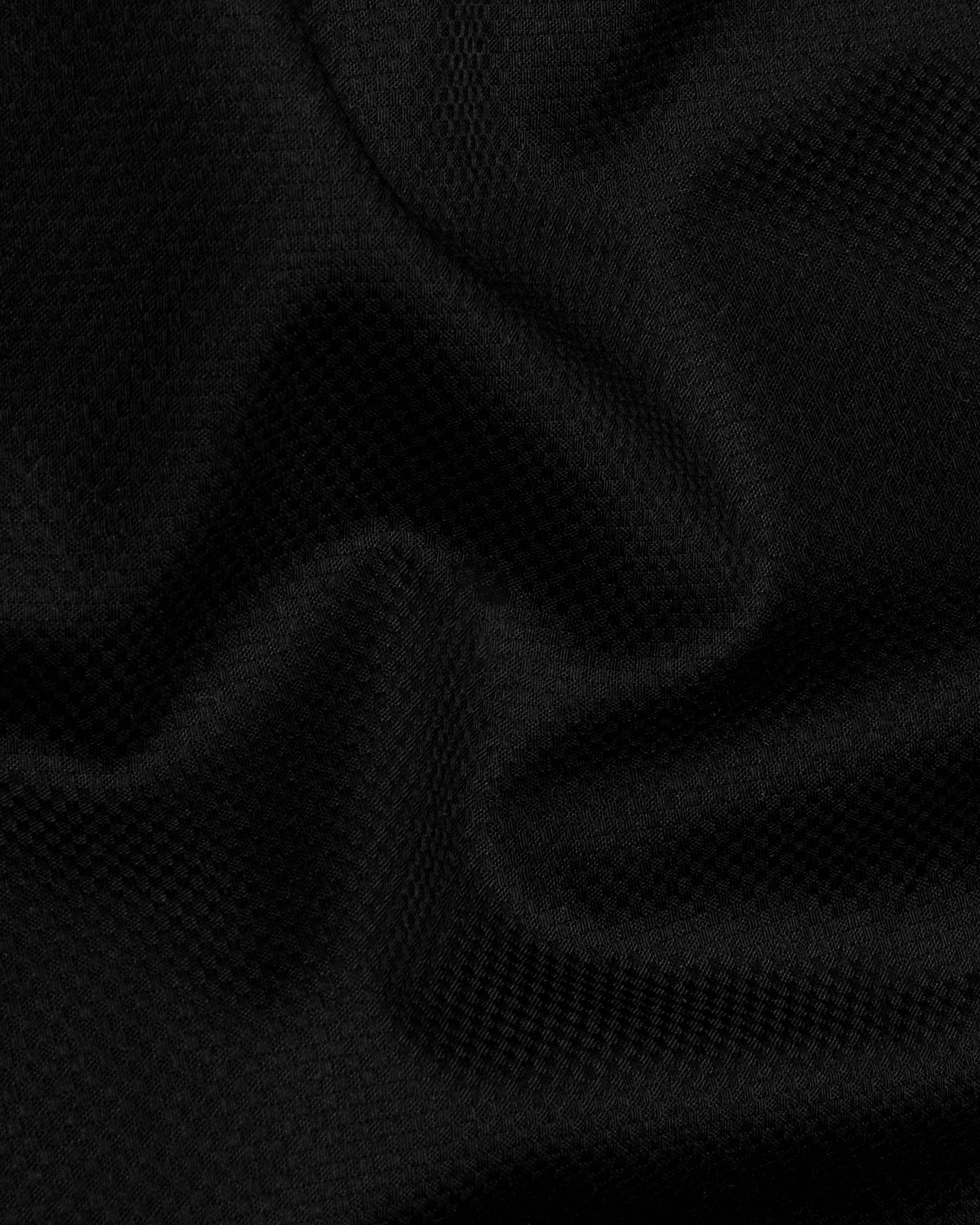 Jade Black Dobby Textured Premium Giza Cotton Shirt