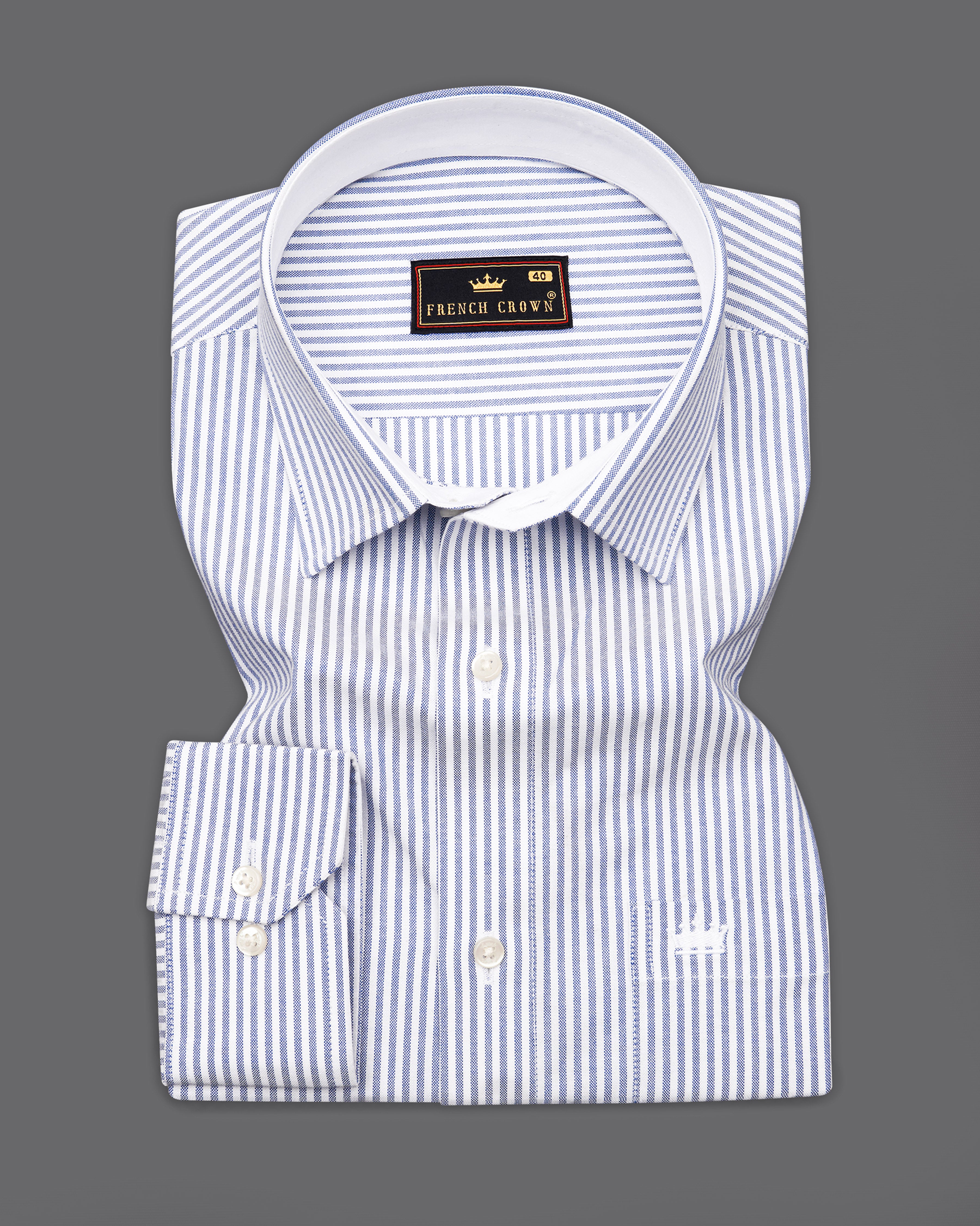 Bright White with Casper Blue Striped Royal Oxford Shirt 9450-CP-38, 9450-CP-H-38, 9450-CP-39, 9450-CP-H-39, 9450-CP-40, 9450-CP-H-40, 9450-CP-42, 9450-CP-H-42, 9450-CP-44, 9450-CP-H-44, 9450-CP-46, 9450-CP-H-46, 9450-CP-48, 9450-CP-H-48, 9450-CP-50, 9450-CP-H-50, 9450-CP-52, 9450-CP-H-52