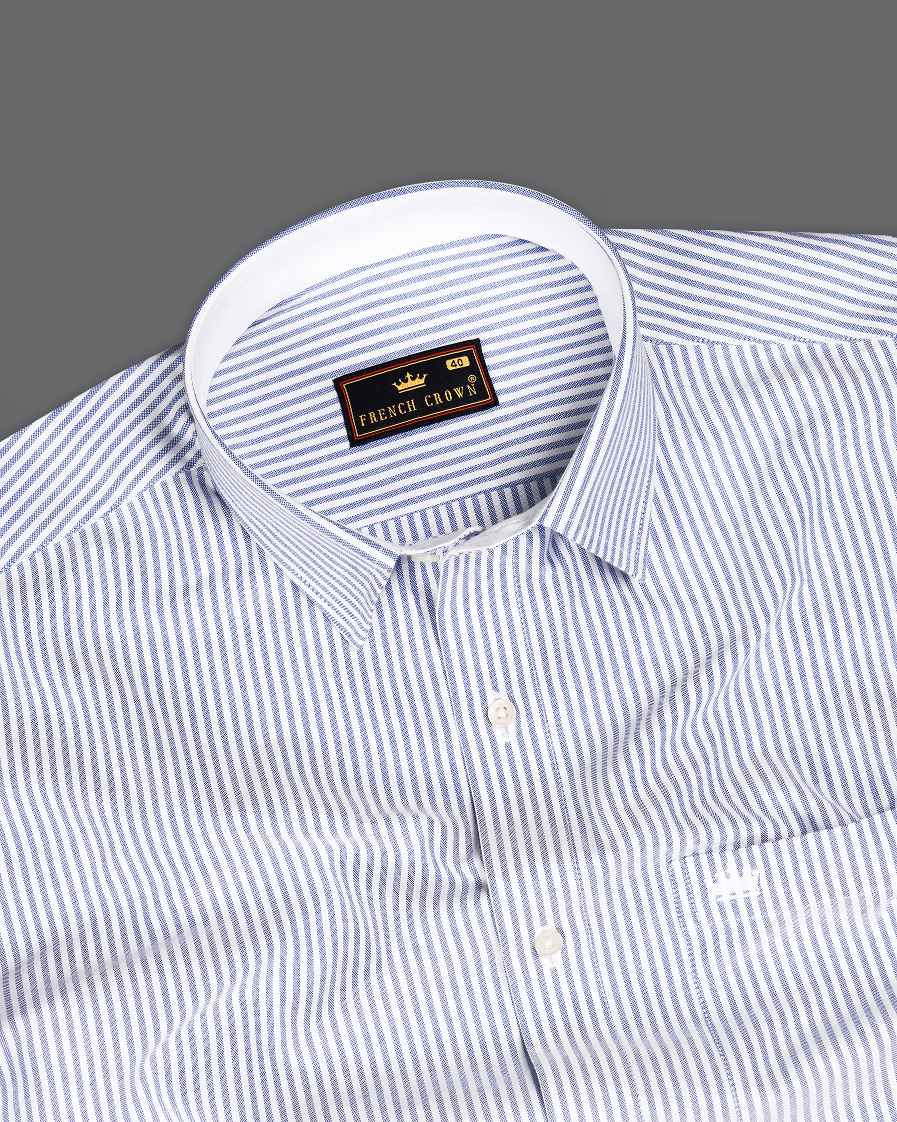 Bright White with Casper Blue Striped Royal Oxford Shirt 9450-CP-38, 9450-CP-H-38, 9450-CP-39, 9450-CP-H-39, 9450-CP-40, 9450-CP-H-40, 9450-CP-42, 9450-CP-H-42, 9450-CP-44, 9450-CP-H-44, 9450-CP-46, 9450-CP-H-46, 9450-CP-48, 9450-CP-H-48, 9450-CP-50, 9450-CP-H-50, 9450-CP-52, 9450-CP-H-52