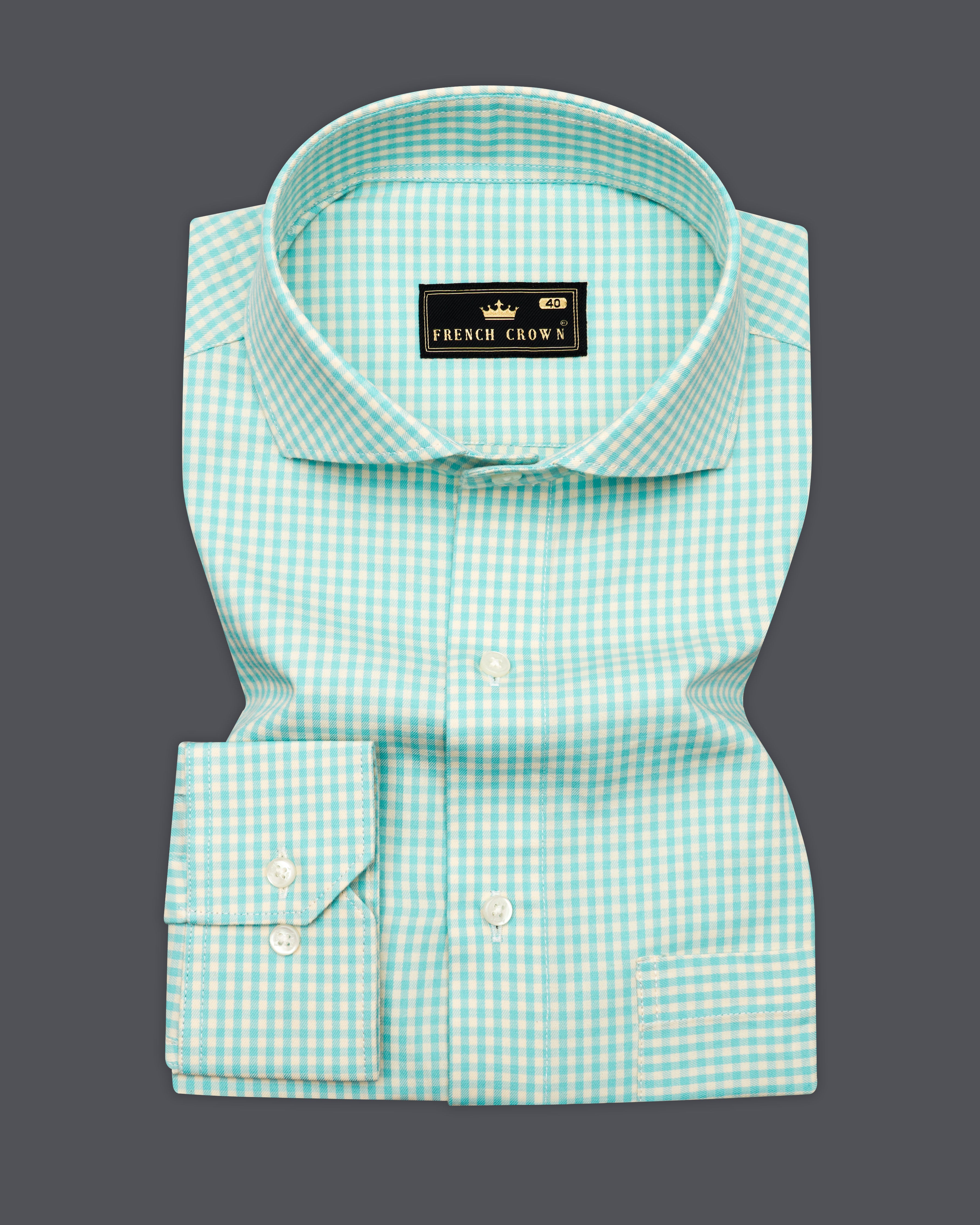 Downy Sea Blue with Solitaire Cream Gingham Twill Checkered 9466-CA-38, 9466-CA-H-38, 9466-CA-39, 9466-CA-H-39, 9466-CA-40, 9466-CA-H-40, 9466-CA-42, 9466-CA-H-42, 9466-CA-44, 9466-CA-H-44, 9466-CA-46, 9466-CA-H-46, 9466-CA-48, 9466-CA-H-48, 9466-CA-50, 9466-CA-H-50, 9466-CA-52, 9466-CA-H-52