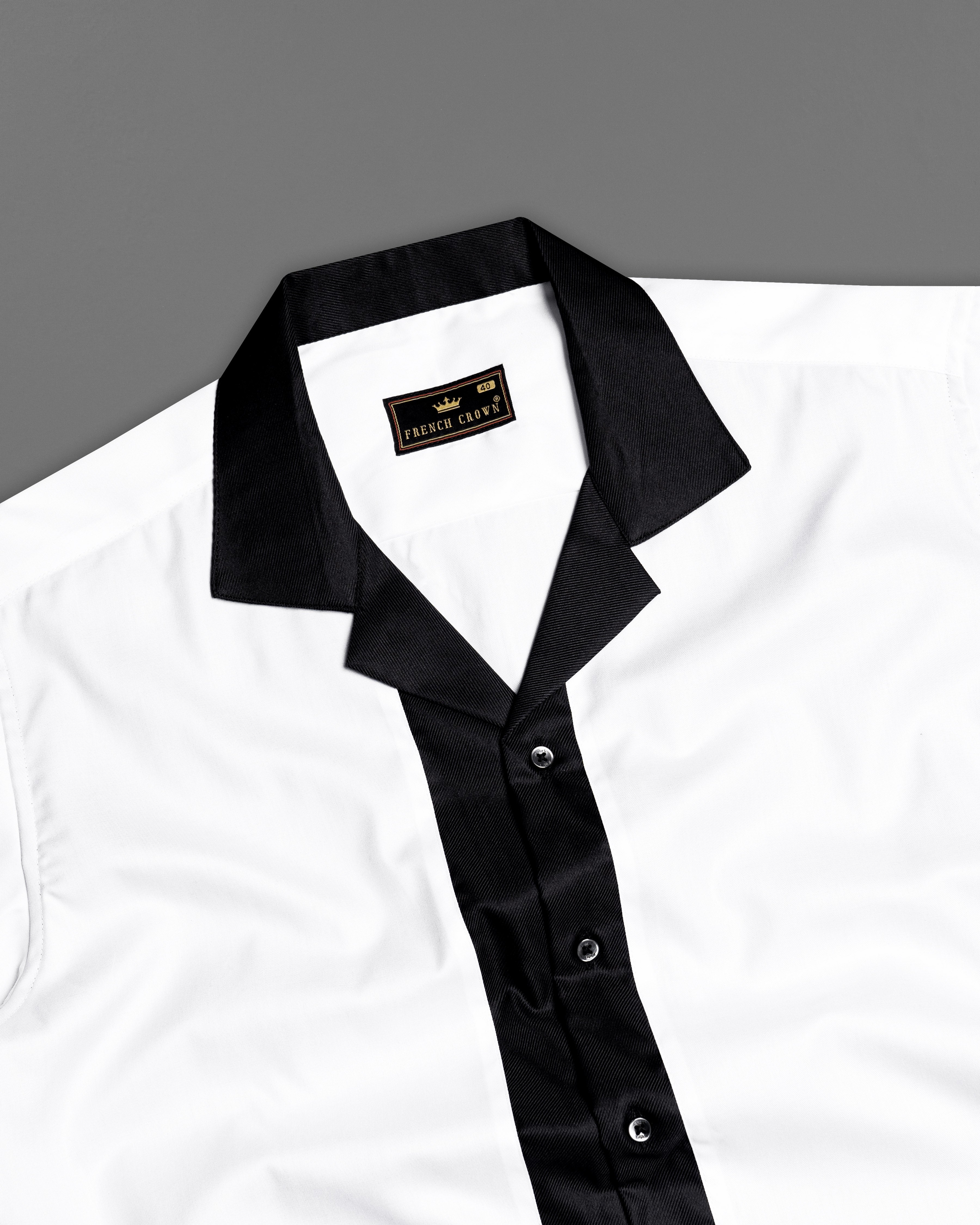 Bright White with Black Royal Oxford Designer Half Sleeves Shirt 9477-CC-BLK-P598-SS-38, 9477-CC-BLK-P598-SS-39, 9477-CC-BLK-P598-SS-40, 9477-CC-BLK-P598-SS-42, 9477-CC-BLK-P598-SS-44, 9477-CC-BLK-P598-SS-46, 9477-CC-BLK-P598-SS-48, 9477-CC-BLK-P598-SS-50, 9477-CC-BLK-P598-SS-52