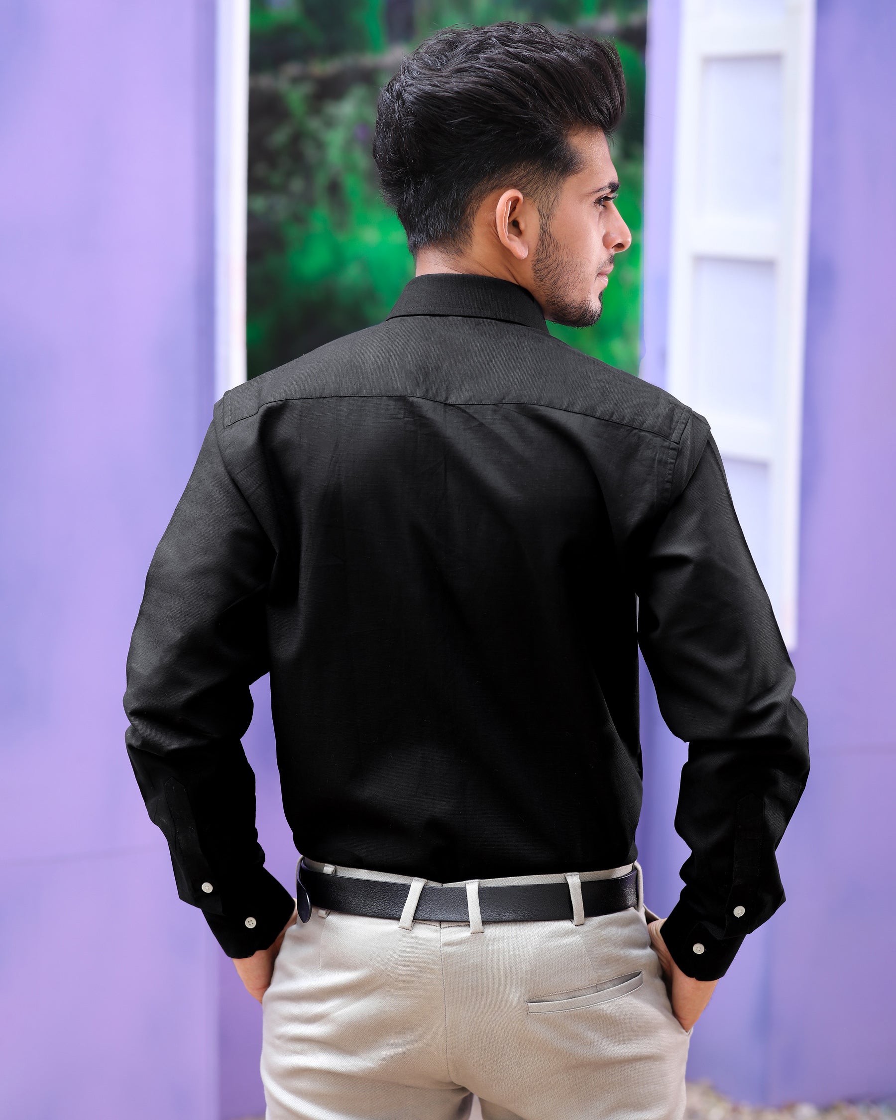 Plain black shirt discount formal