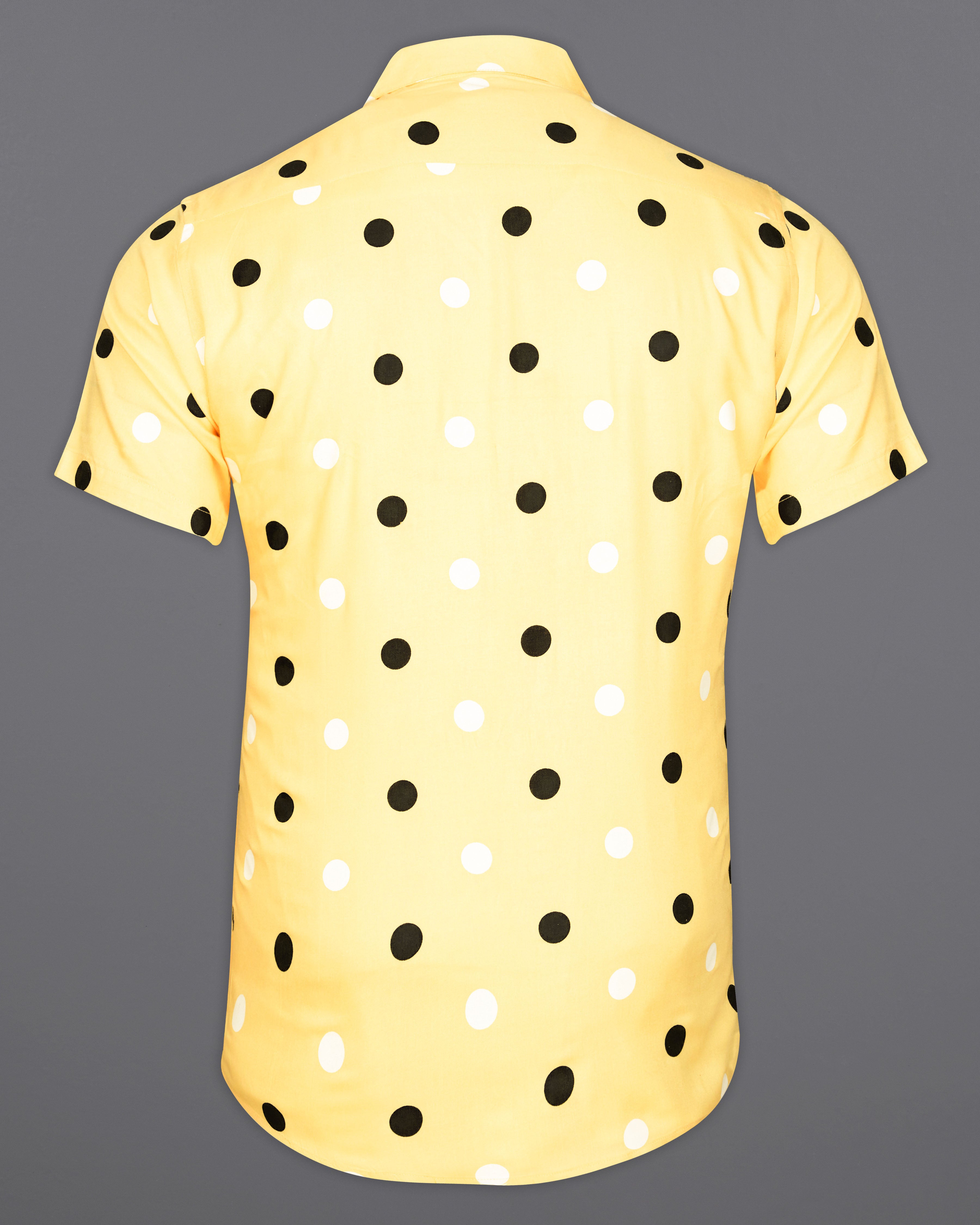 Colonial Yellow with Polka Dotted Half Sleeved Premium Tencel Shirt 9512-CC-BLK-SS-38, 9512-CC-BLK-SS-H-38, 9512-CC-BLK-SS-39, 9512-CC-BLK-SS-H-39, 9512-CC-BLK-SS-40, 9512-CC-BLK-SS-H-40, 9512-CC-BLK-SS-42, 9512-CC-BLK-SS-H-42, 9512-CC-BLK-SS-44, 9512-CC-BLK-SS-H-44, 9512-CC-BLK-SS-46, 9512-CC-BLK-SS-H-46, 9512-CC-BLK-SS-48, 9512-CC-BLK-SS-H-48, 9512-CC-BLK-SS-50, 9512-CC-BLK-SS-H-50, 9512-CC-BLK-SS-52, 9512-CC-BLK-SS-H-52