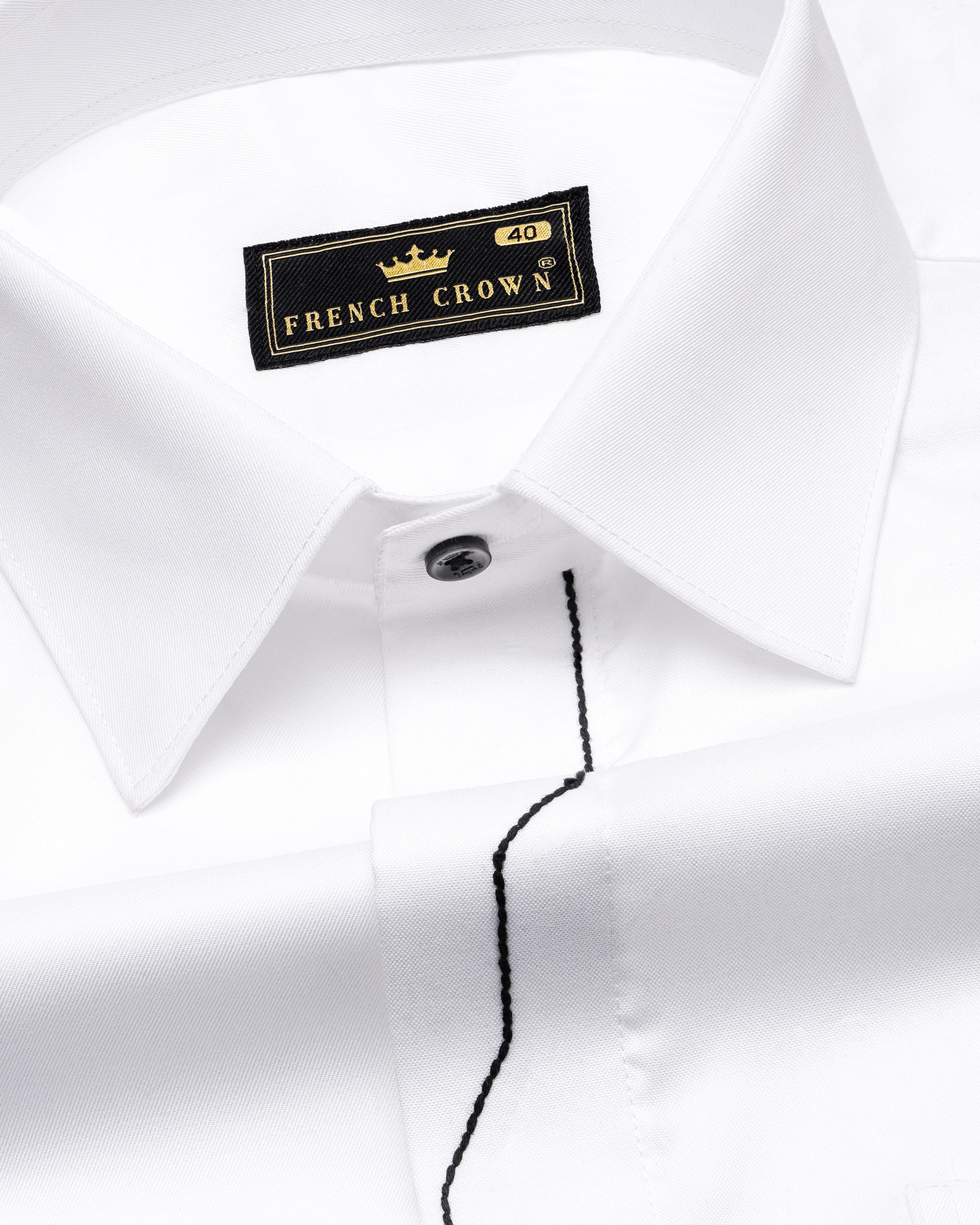 Bright White with Black Casual/Formal Plain-Solid Premium