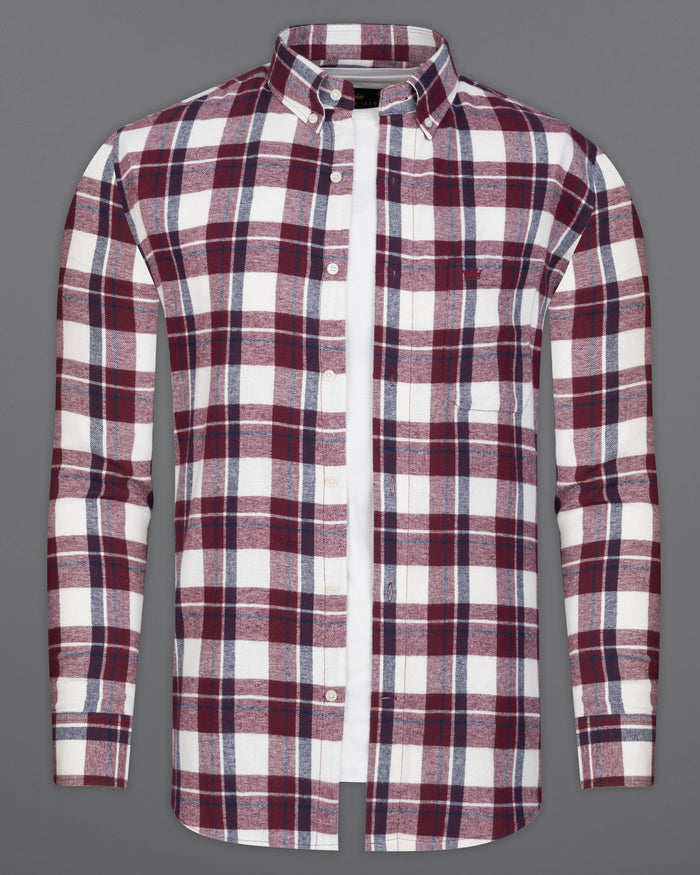 AUBERGINE WINE WITH WHITE PLAID FLANNEL OVERSHIRT/SHACKET
SALE PRICE