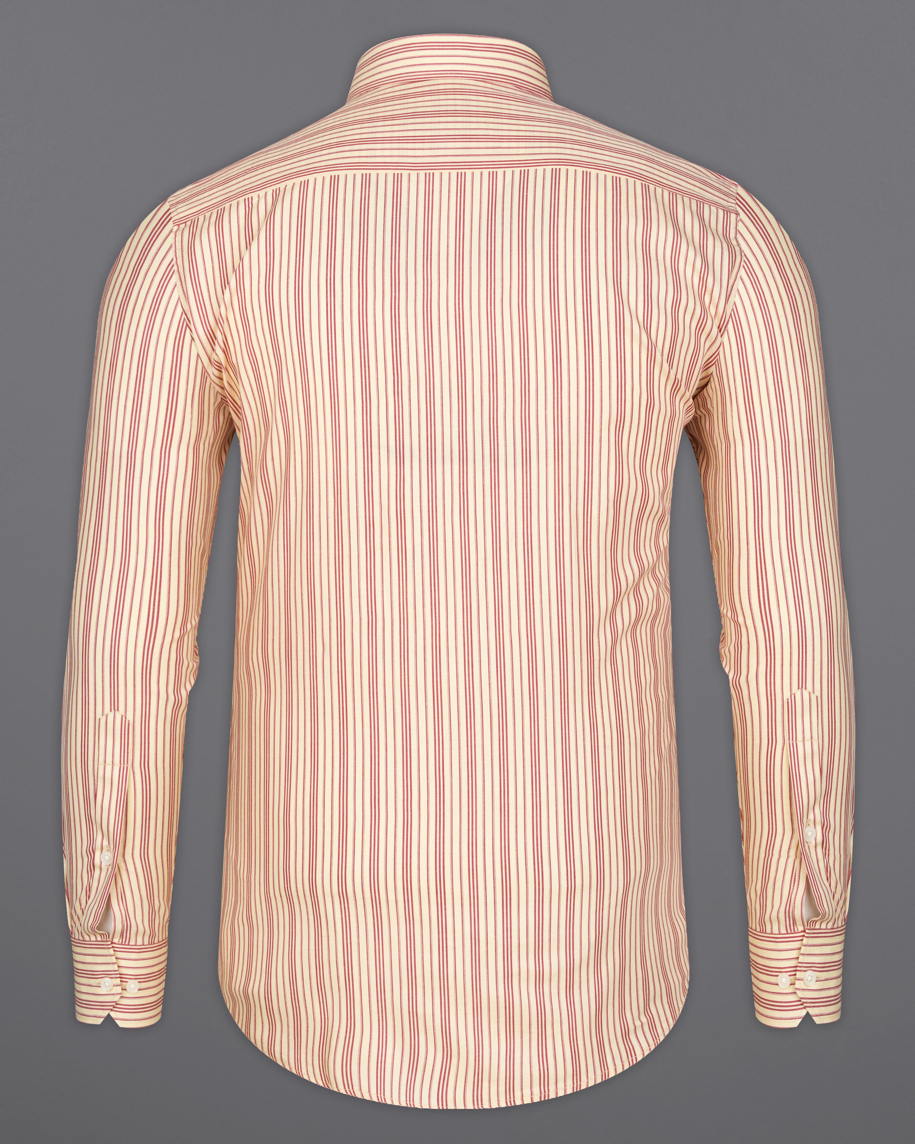 Tequila Cream with Sanguine Red Striped Premium Cotton Shirt 9542-38, 9542-H-38, 9542-39, 9542-H-39, 9542-40, 9542-H-40, 9542-42, 9542-H-42, 9542-44, 9542-H-44, 9542-46, 9542-H-46, 9542-48, 9542-H-48, 9542-50, 9542-H-50, 9542-52, 9542-H-52