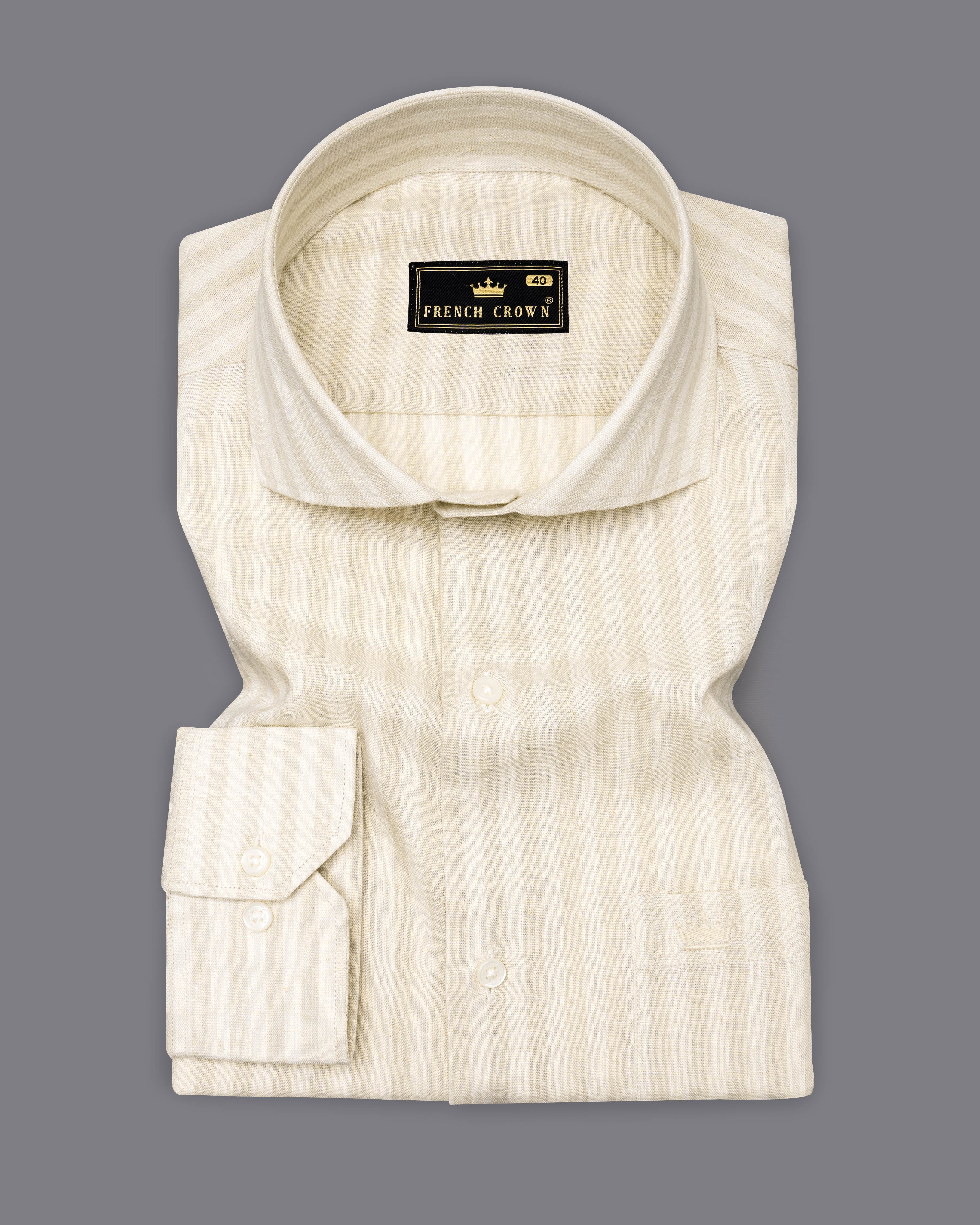 Eggshell Cream Striped Luxurious Linen Shirt 9576-CA-38, 9576-CA-H-38, 9576-CA-39, 9576-CA-H-39, 9576-CA-40, 9576-CA-H-40, 9576-CA-42, 9576-CA-H-42, 9576-CA-44, 9576-CA-H-44, 9576-CA-46, 9576-CA-H-46, 9576-CA-48, 9576-CA-H-48, 9576-CA-50, 9576-CA-H-50, 9576-CA-52, 9576-CA-H-52