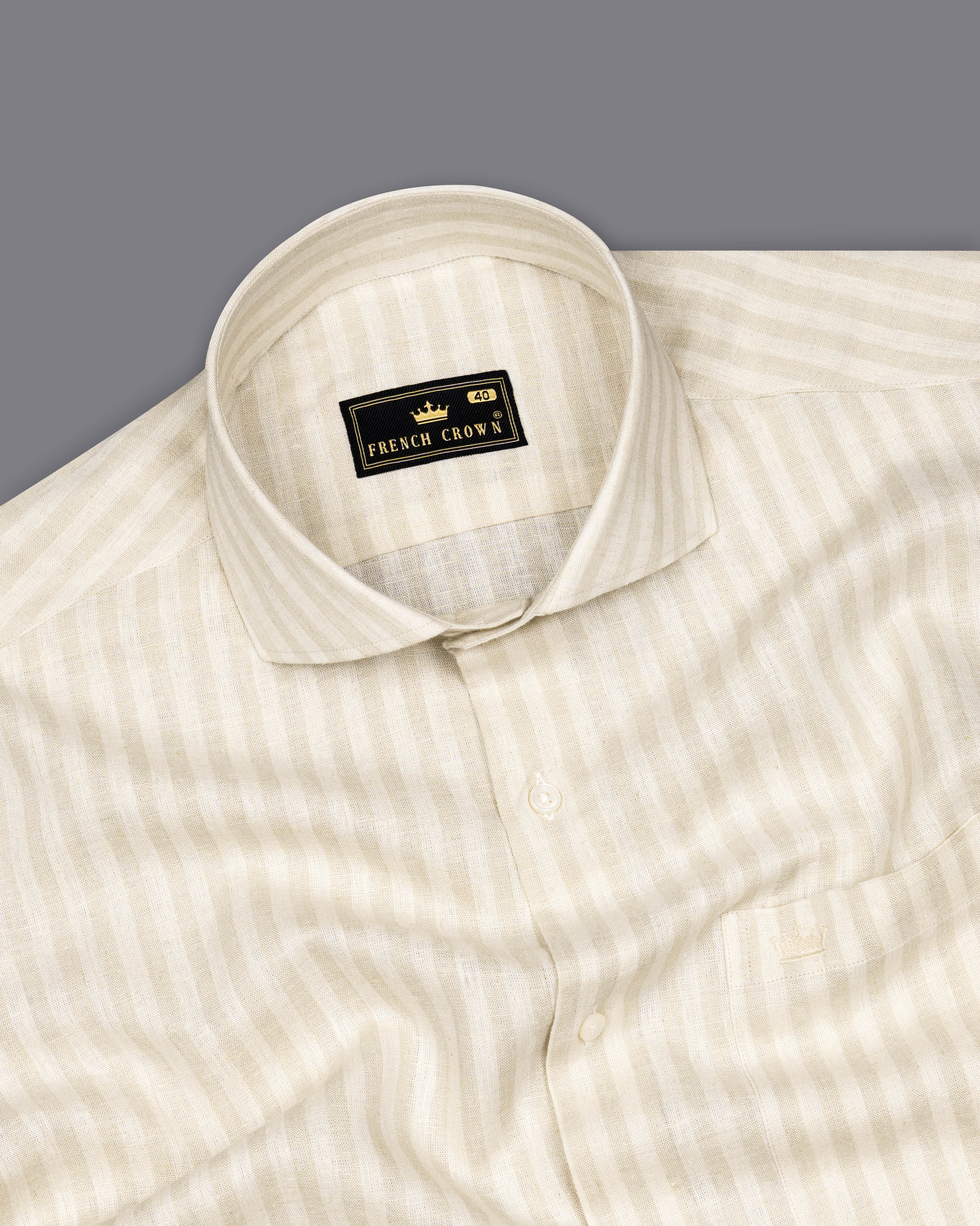 Eggshell Cream Striped Luxurious Linen Shirt 9576-CA-38, 9576-CA-H-38, 9576-CA-39, 9576-CA-H-39, 9576-CA-40, 9576-CA-H-40, 9576-CA-42, 9576-CA-H-42, 9576-CA-44, 9576-CA-H-44, 9576-CA-46, 9576-CA-H-46, 9576-CA-48, 9576-CA-H-48, 9576-CA-50, 9576-CA-H-50, 9576-CA-52, 9576-CA-H-52