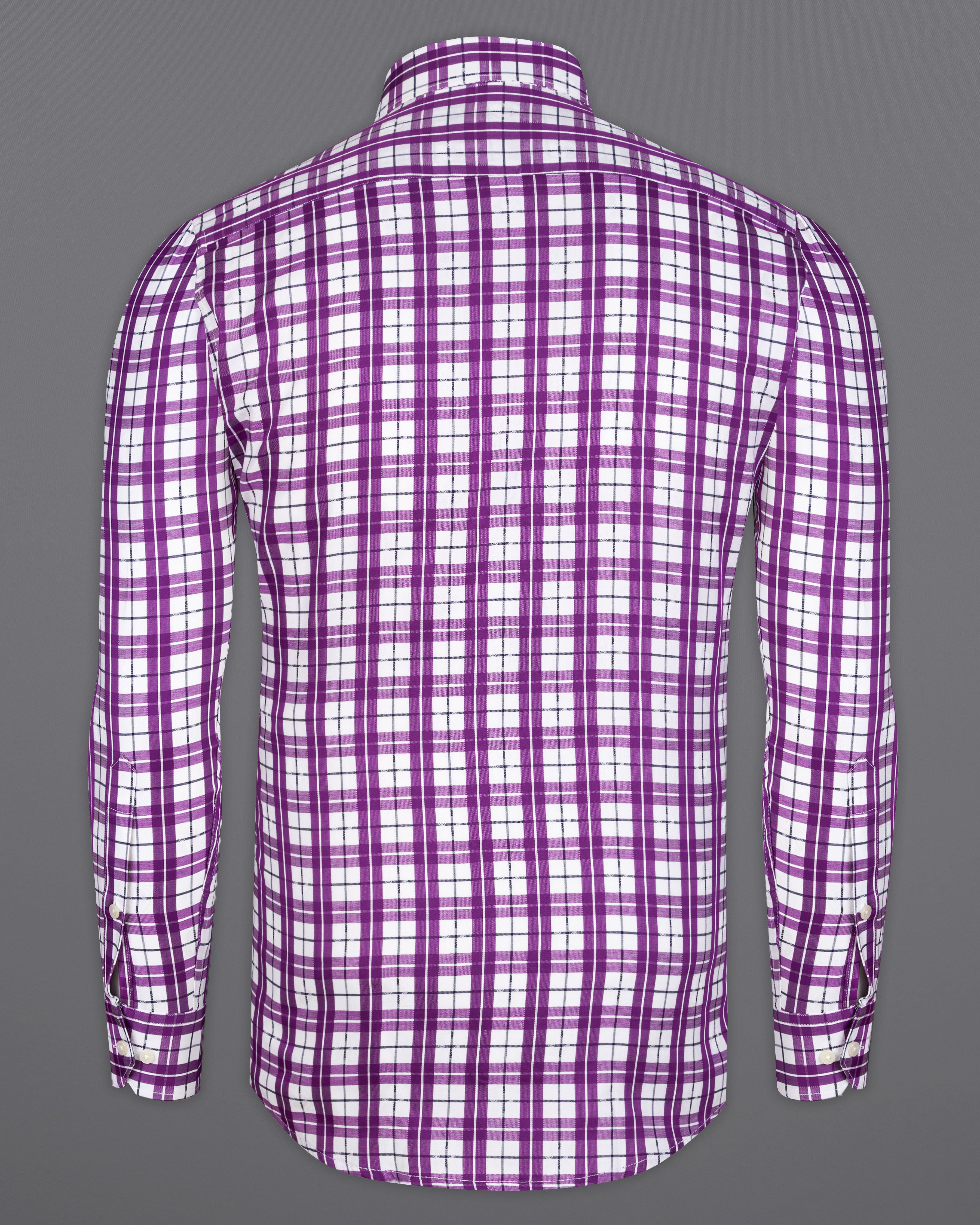 Bright White with Byzantium Purple Checkered Jacquard Textured Premium Giza Cotton Shirt 9602-CA-38,9602-CA-H-38,9602-CA-39,9602-CA-H-39,9602-CA-40,9602-CA-H-40,9602-CA-42,9602-CA-H-42,9602-CA-44,9602-CA-H-44,9602-CA-46,9602-CA-H-46,9602-CA-48,9602-CA-H-48,9602-CA-50,9602-CA-H-50,9602-CA-52,9602-CA-H-52