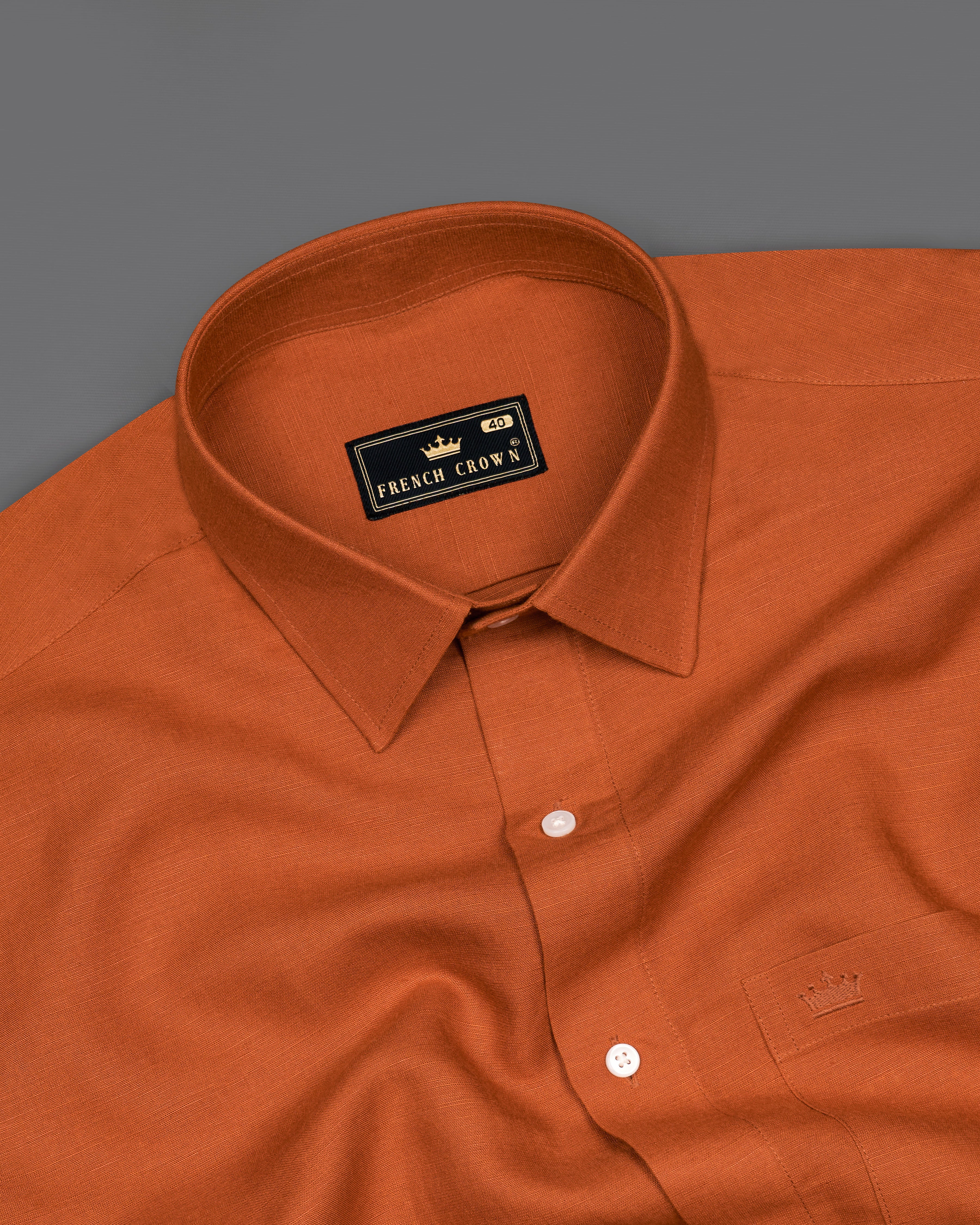 Sienna Brown Luxurious Linen Shirt 9617-38,9617-H-38,9617-39,9617-H-39,9617-40,9617-H-40,9617-42,9617-H-42,9617-44,9617-H-44,9617-46,9617-H-46,9617-48,9617-H-48,9617-50,9617-H-50,9617-52,9617-H-52