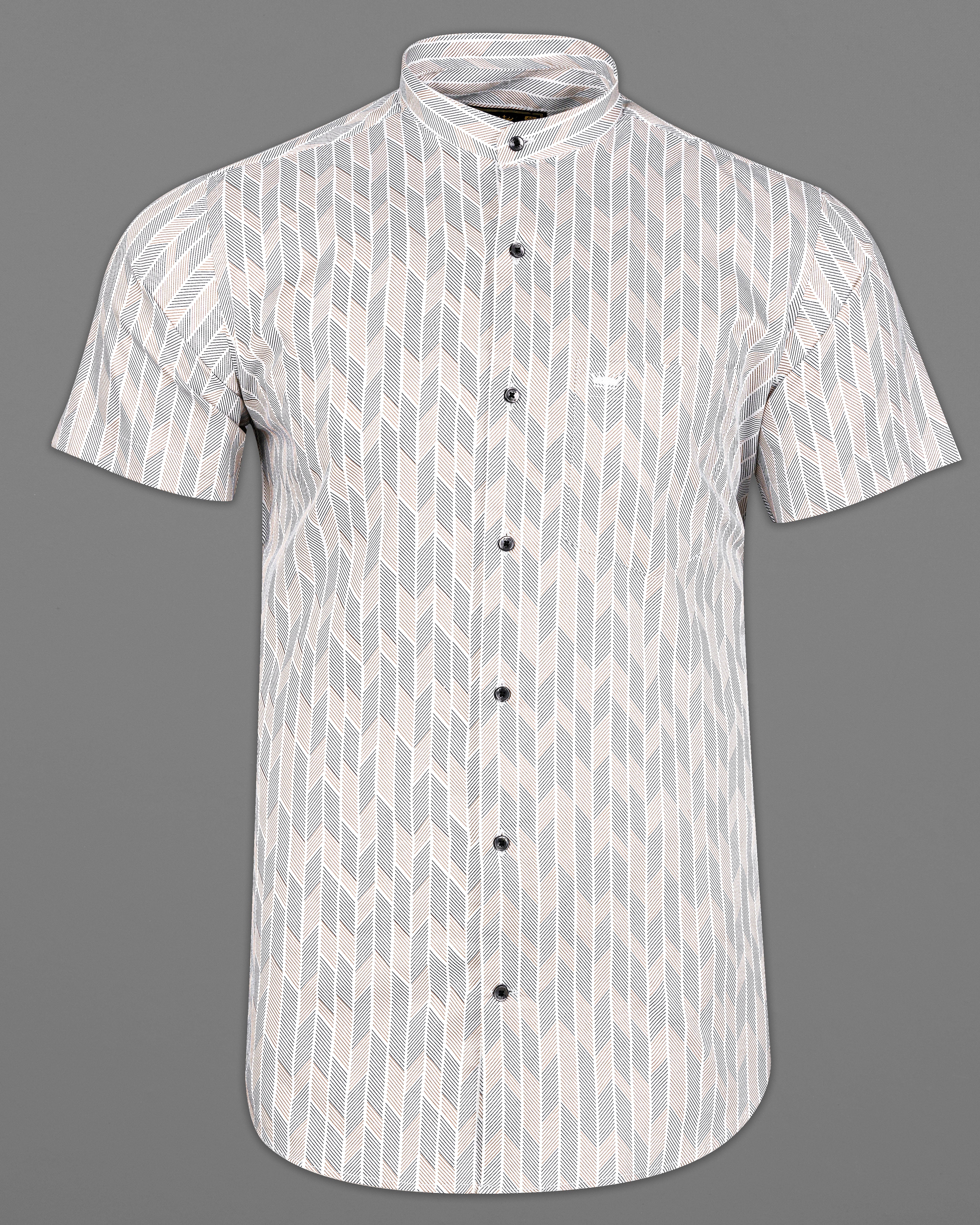 Bright White with Chestnut Brown and Flint Gray Super Soft Premium Cotton Half Sleeves Shirt 9639-M-BLK-SS-H-38, 9639-M-BLK-SS-H-39, 9639-M-BLK-SS-H-40, 9639-M-BLK-SS-H-42, 9639-M-BLK-SS-H-44, 9639-M-BLK-SS-H-46, 9639-M-BLK-SS-H-48, 9639-M-BLK-SS-H-50, 9639-M-BLK-SS-H-52