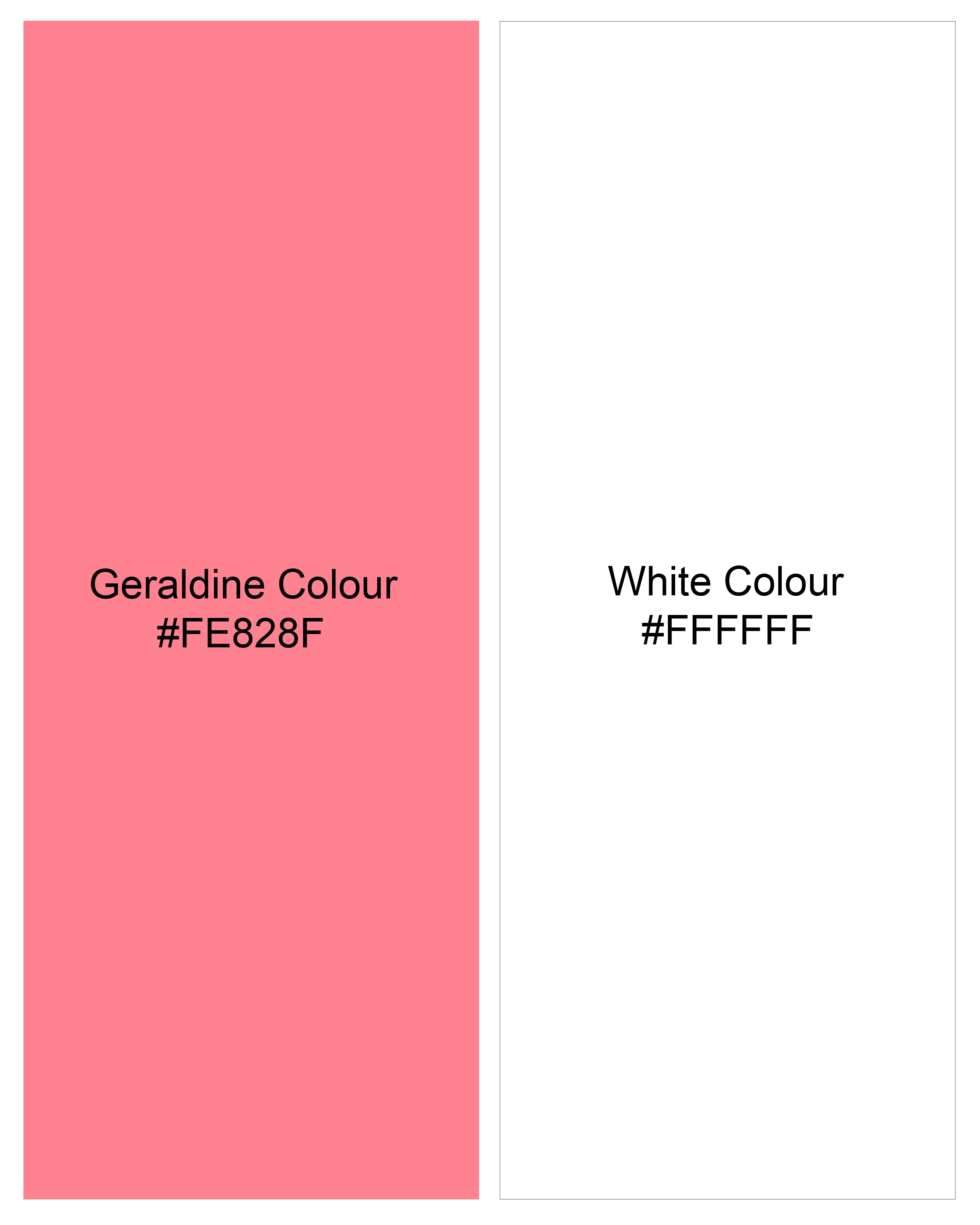 Geraldine Pink and White Striped Twill Premium Cotton Half Slavees Shirt 9645-M-BLK-SS-H-38, 9645-M-BLK-SS-H-39, 9645-M-BLK-SS-H-40, 9645-M-BLK-SS-H-42, 9645-M-BLK-SS-H-44, 9645-M-BLK-SS-H-46, 9645-M-BLK-SS-H-48, 9645-M-BLK-SS-H-50, 9645-M-BLK-SS-H-52