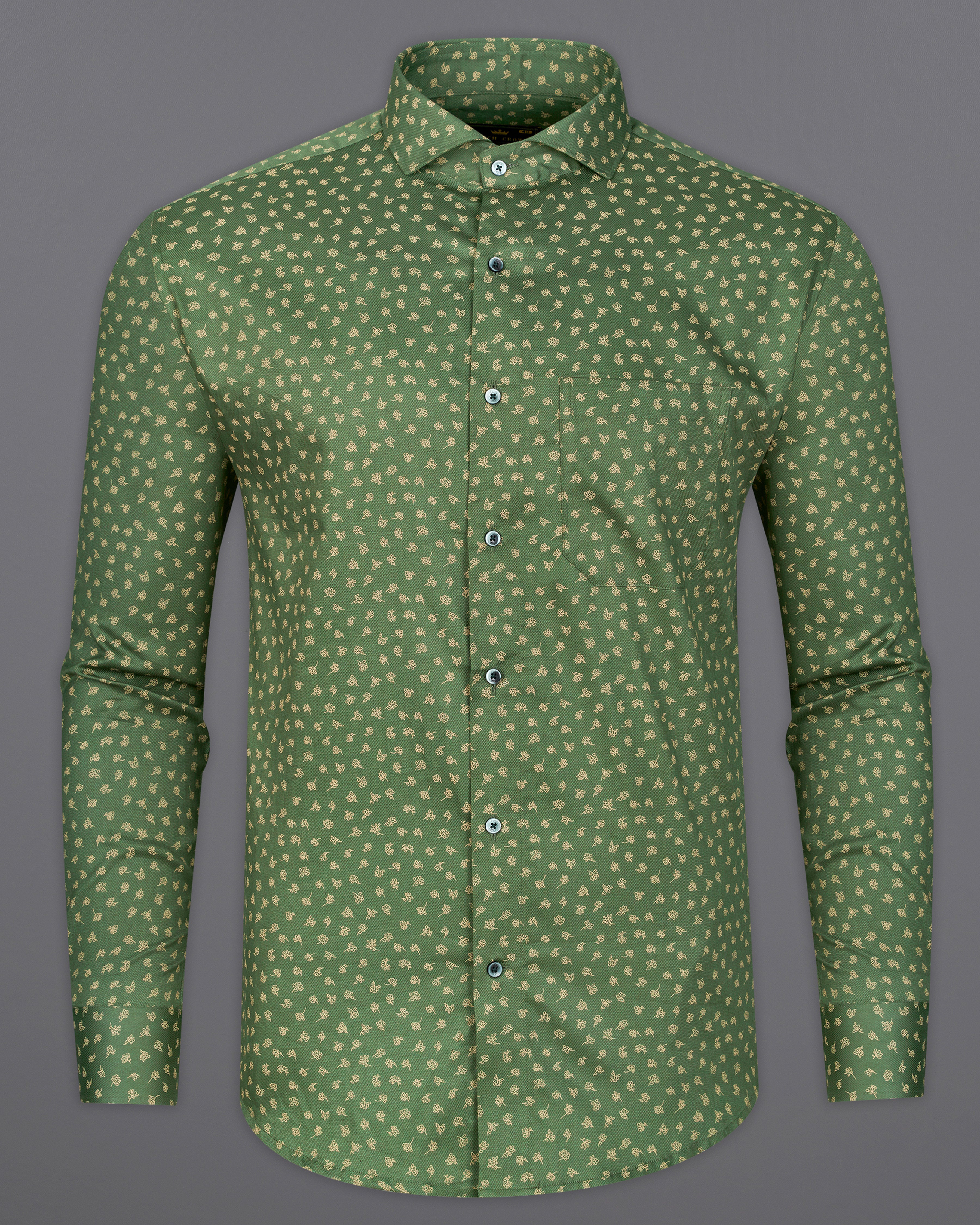 Cactus Green with Brandy Brown Dobby Textured Premium Giza Cotton Shirt 9664-CA-GR-38,9664-CA-GR-H-38,9664-CA-GR-39,9664-CA-GR-H-39,9664-CA-GR-40,9664-CA-GR-H-40,9664-CA-GR-42,9664-CA-GR-H-42,9664-CA-GR-44,9664-CA-GR-H-44,9664-CA-GR-46,9664-CA-GR-H-46,9664-CA-GR-48,9664-CA-GR-H-48,9664-CA-GR-50,9664-CA-GR-H-50,9664-CA-GR-52,9664-CA-GR-H-52