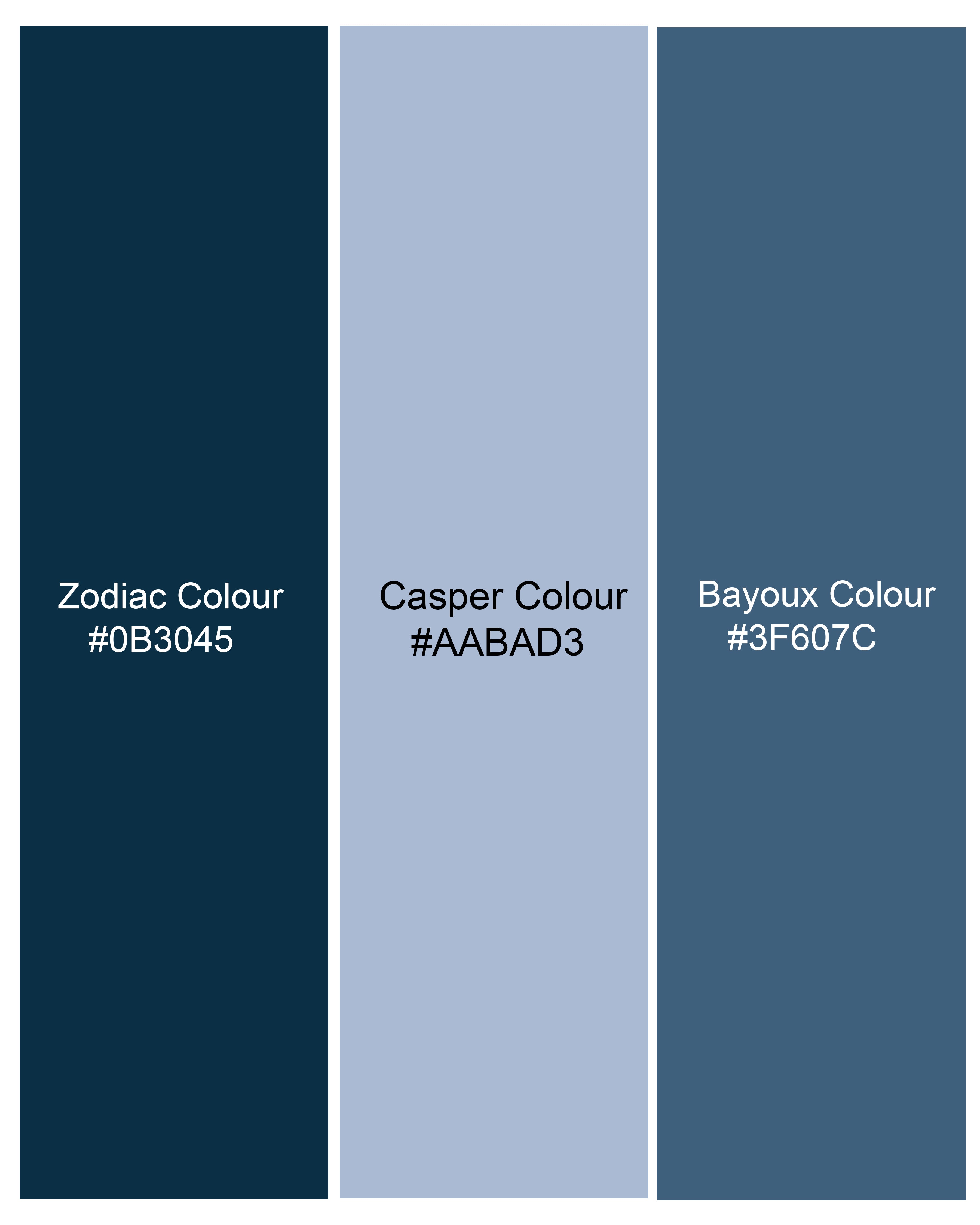 Zodiac Blue Multicolour Striped Dobby Textured Half-Sleeved Shirt 9668-CC-SS-38, 9668-CC-SS-39, 9668-CC-SS-40, 9668-CC-SS-42, 9668-CC-SS-44, 9668-CC-SS-46, 9668-CC-SS-48, 9668-CC-SS-50, 9668-CC-SS-52