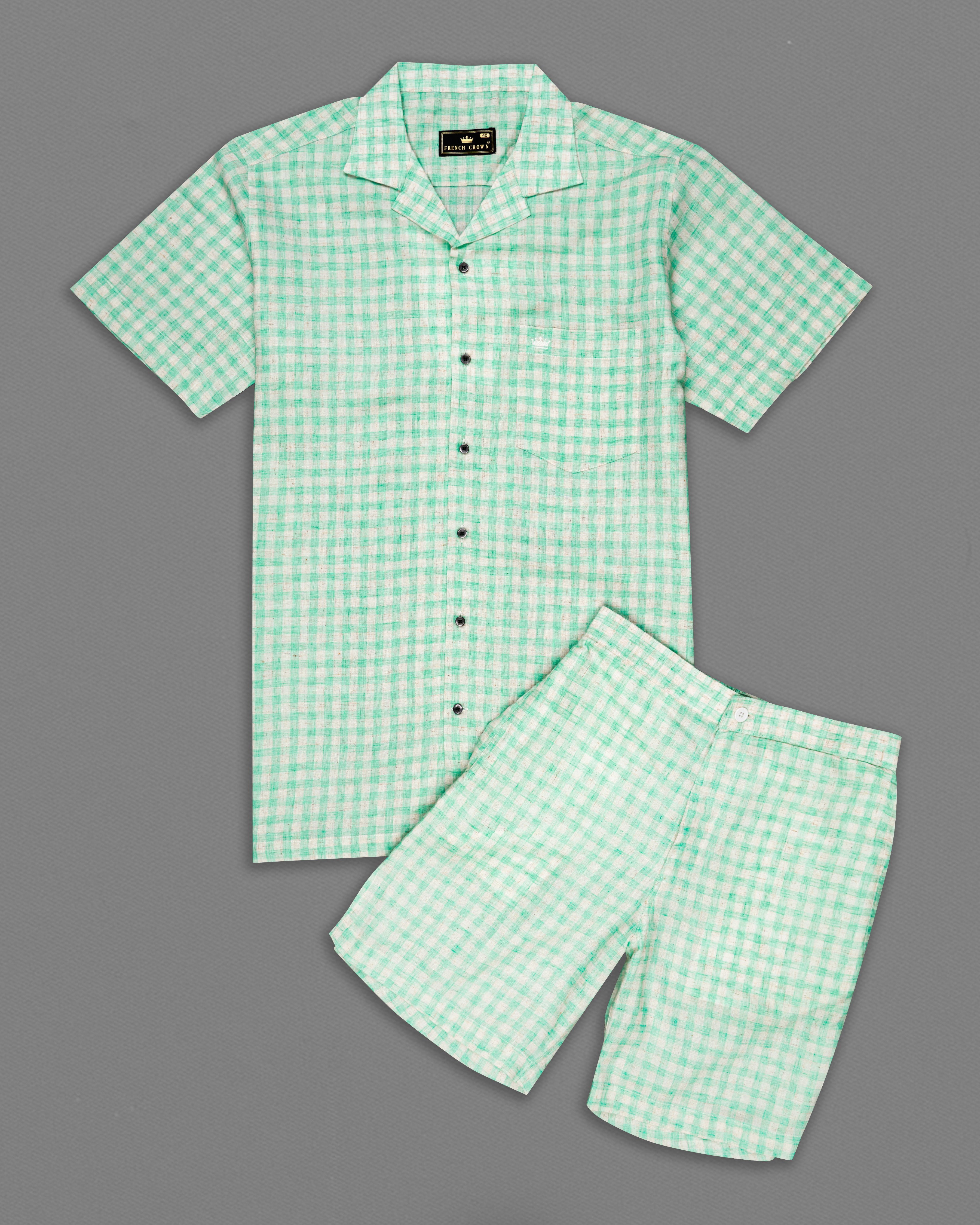 Turquoise Green and Mercury Gray Checkered Co-ords Sets 9699-CC-BLK-SS-SR210-P584-38, 9699-CC-BLK-SS-SR210-P584-39, 9699-CC-BLK-SS-SR210-P584-40, 9699-CC-BLK-SS-SR210-P584-42, 9699-CC-BLK-SS-SR210-P584-44, 9699-CC-BLK-SS-SR210-P584-46, 9699-CC-BLK-SS-SR210-P584-48, 9699-CC-BLK-SS-SR210-P584-50, 9699-CC-BLK-SS-SR210-P584-52