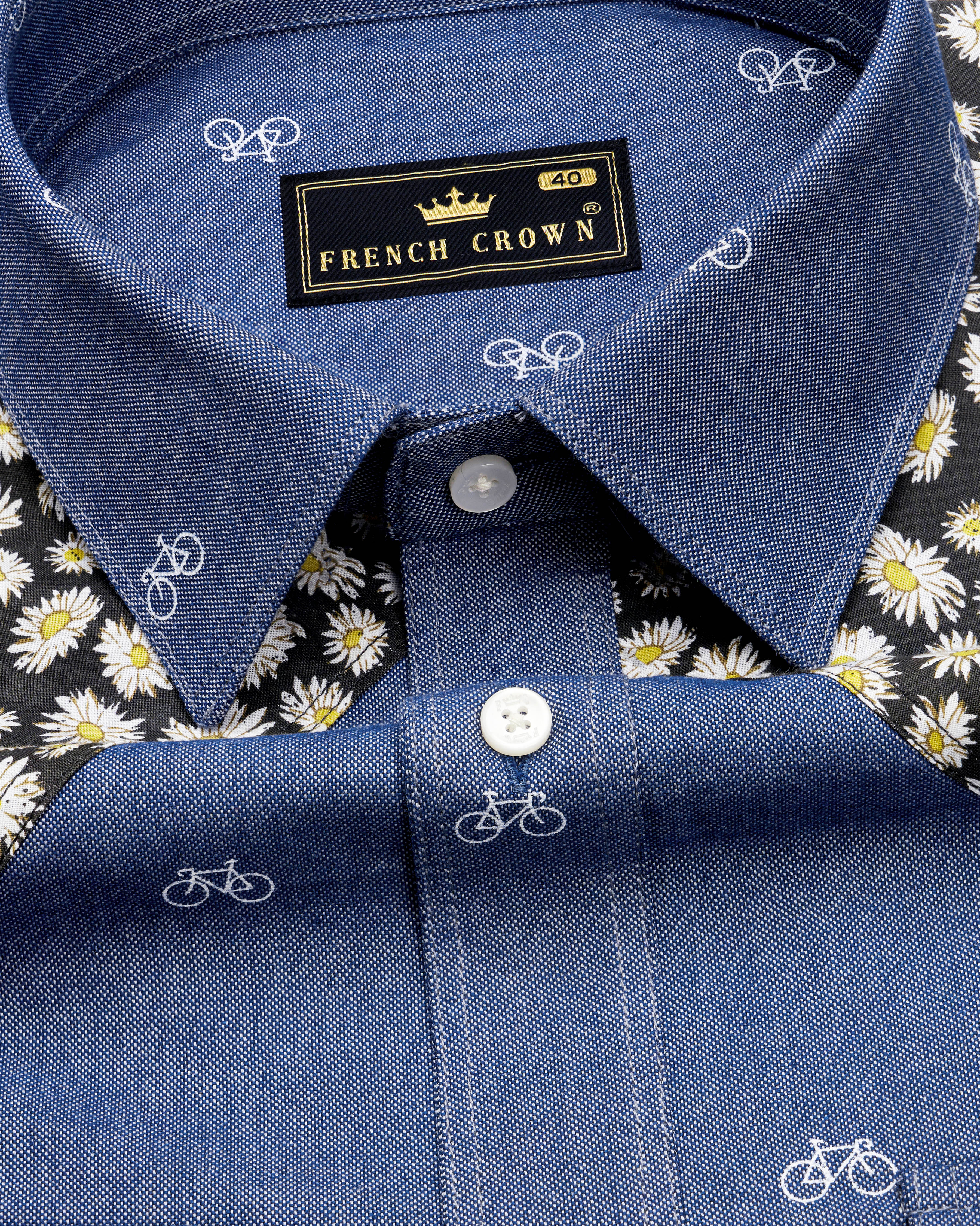 Twilight Blue with Bicycle and Ditsy Textured Royal Oxford Designer Shirt 9706-FP-P366-38, 9706-FP-P366-H-38, 9706-FP-P366-39, 9706-FP-P366-H-39, 9706-FP-P366-40, 9706-FP-P366-H-40, 9706-FP-P366-42, 9706-FP-P366-H-42, 9706-FP-P366-44, 9706-FP-P366-H-44, 9706-FP-P366-46, 9706-FP-P366-H-46, 9706-FP-P366-48, 9706-FP-P366-H-48, 9706-FP-P366-50, 9706-FP-P366-H-50, 9706-FP-P366-52, 9706-FP-P366-H-52
