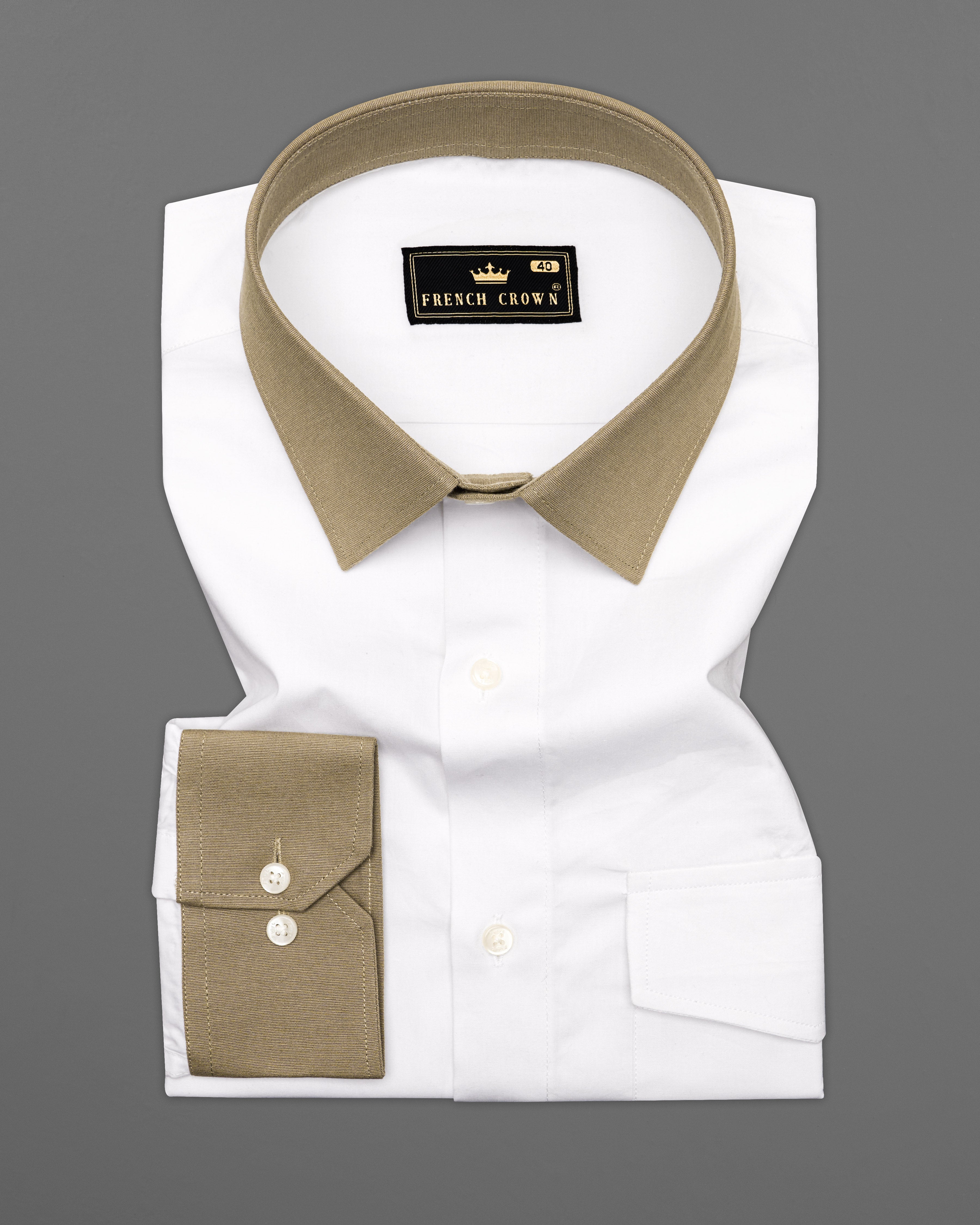 Bright White And Brown Cuff and Collar Premium Cotton Designer Shirt 9746-P220-38, 9746-P220-H-38, 9746-P220-39, 9746-P220-H-39, 9746-P220-40, 9746-P220-H-40, 9746-P220-42, 9746-P220-H-42, 9746-P220-44, 9746-P220-H-44, 9746-P220-46, 9746-P220-H-46, 9746-P220-48, 9746-P220-H-48, 9746-P220-50, 9746-P220-H-50, 9746-P220-52, 9746-P220-H-52