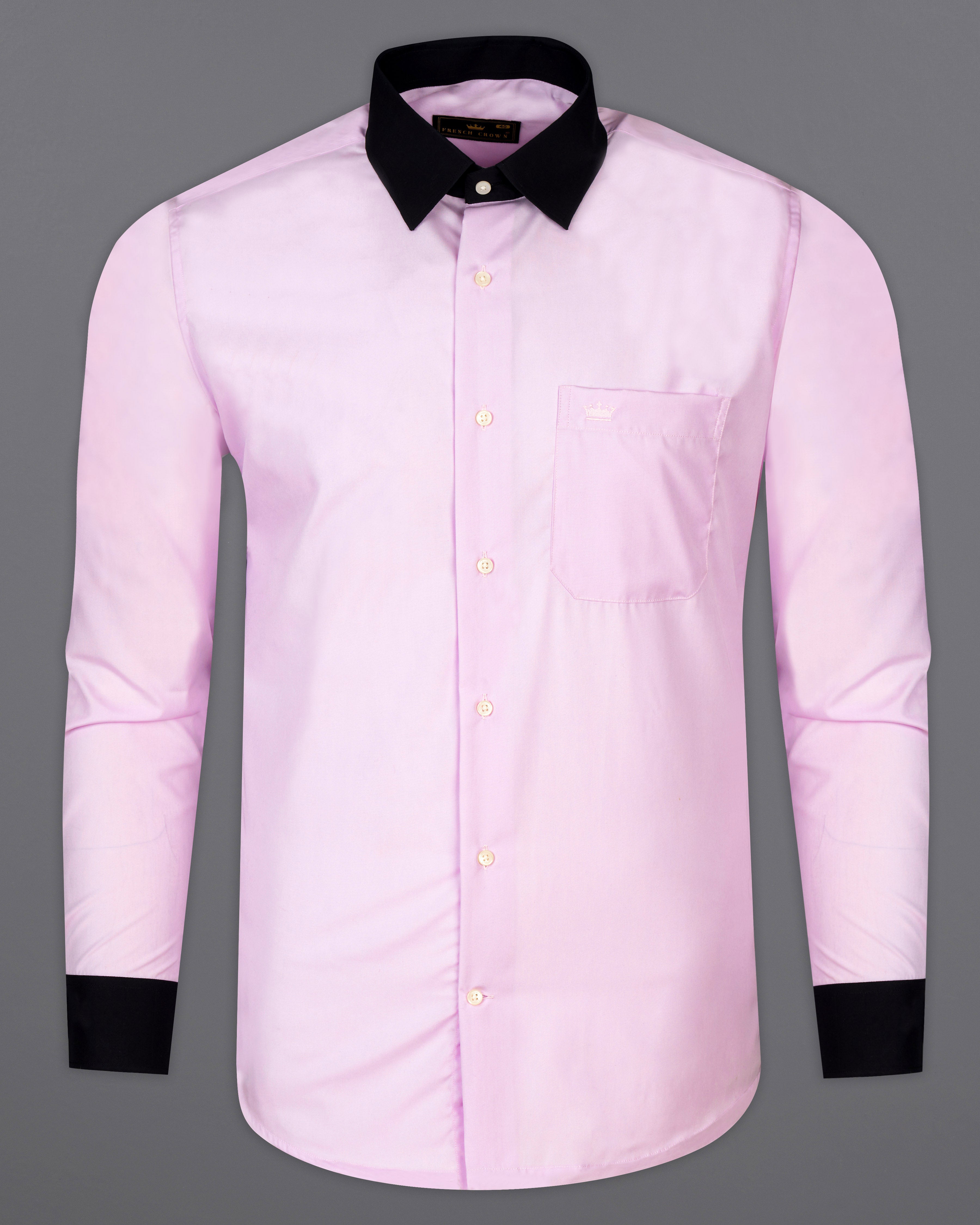 Pastel Pink with Black Collar and Cuff Premium Cotton Shirt 9749-BCC-38, 9749-BCC-H-38, 9749-BCC-39, 9749-BCC-H-39, 9749-BCC-40, 9749-BCC-H-40, 9749-BCC-42, 9749-BCC-H-42, 9749-BCC-44, 9749-BCC-H-44, 9749-BCC-46, 9749-BCC-H-46, 9749-BCC-48, 9749-BCC-H-48, 9749-BCC-50, 9749-BCC-H-50, 9749-BCC-52, 9749-BCC-H-52