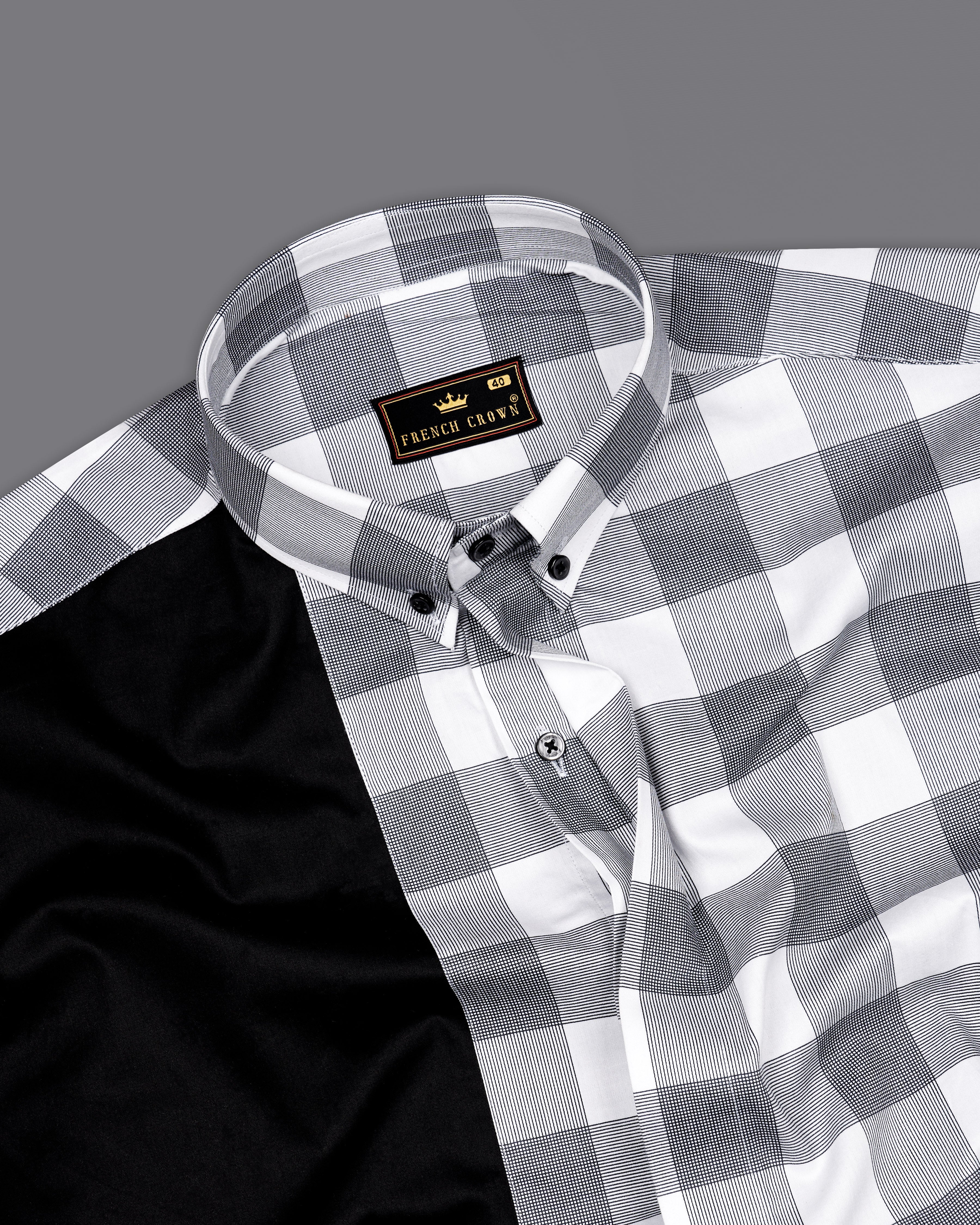 Jade Black with Bright White Checkered Super Soft Premium Cotton Designer Shirt 9766-BD-BLK-P445-38, 9766-BD-BLK-P445-H-38, 9766-BD-BLK-P445-39, 9766-BD-BLK-P445-H-39, 9766-BD-BLK-P445-40, 9766-BD-BLK-P445-H-40, 9766-BD-BLK-P445-42, 9766-BD-BLK-P445-H-42, 9766-BD-BLK-P445-44, 9766-BD-BLK-P445-H-44, 9766-BD-BLK-P445-46, 9766-BD-BLK-P445-H-46, 9766-BD-BLK-P445-48, 9766-BD-BLK-P445-H-48, 9766-BD-BLK-P445-50, 9766-BD-BLK-P445-H-50, 9766-BD-BLK-P445-52, 9766-BD-BLK-P445-H-52