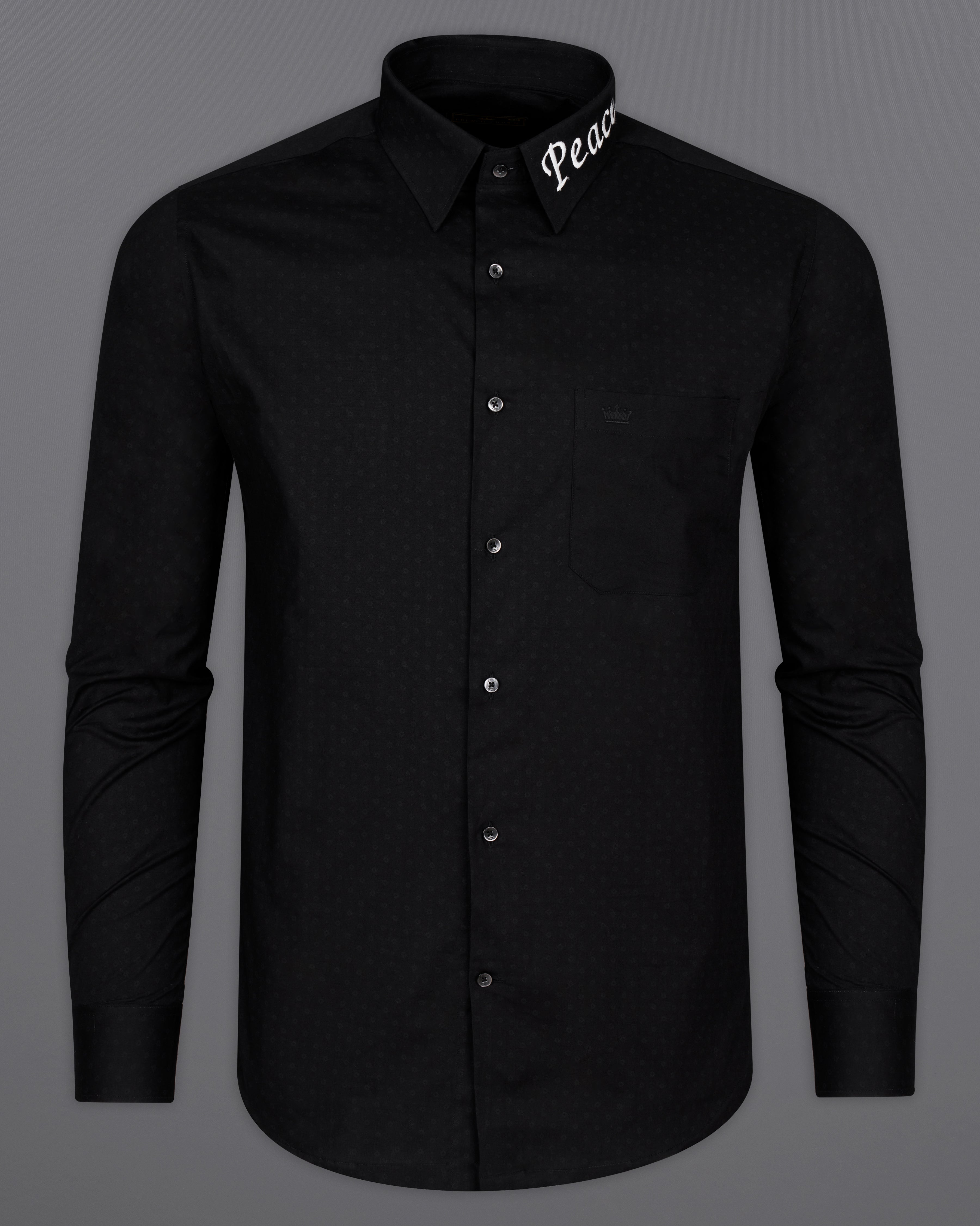 Jade Black Peace Embroidered Royal Oxford Designer Shirt 9773-BLK-P446-38, 9773-BLK-P446-H-38, 9773-BLK-P446-39, 9773-BLK-P446-H-39, 9773-BLK-P446-40, 9773-BLK-P446-H-40, 9773-BLK-P446-42, 9773-BLK-P446-H-42, 9773-BLK-P446-44, 9773-BLK-P446-H-44, 9773-BLK-P446-46, 9773-BLK-P446-H-46, 9773-BLK-P446-48, 9773-BLK-P446-H-48, 9773-BLK-P446-50, 9773-BLK-P446-H-50, 9773-BLK-P446-52, 9773-BLK-P446-H-52