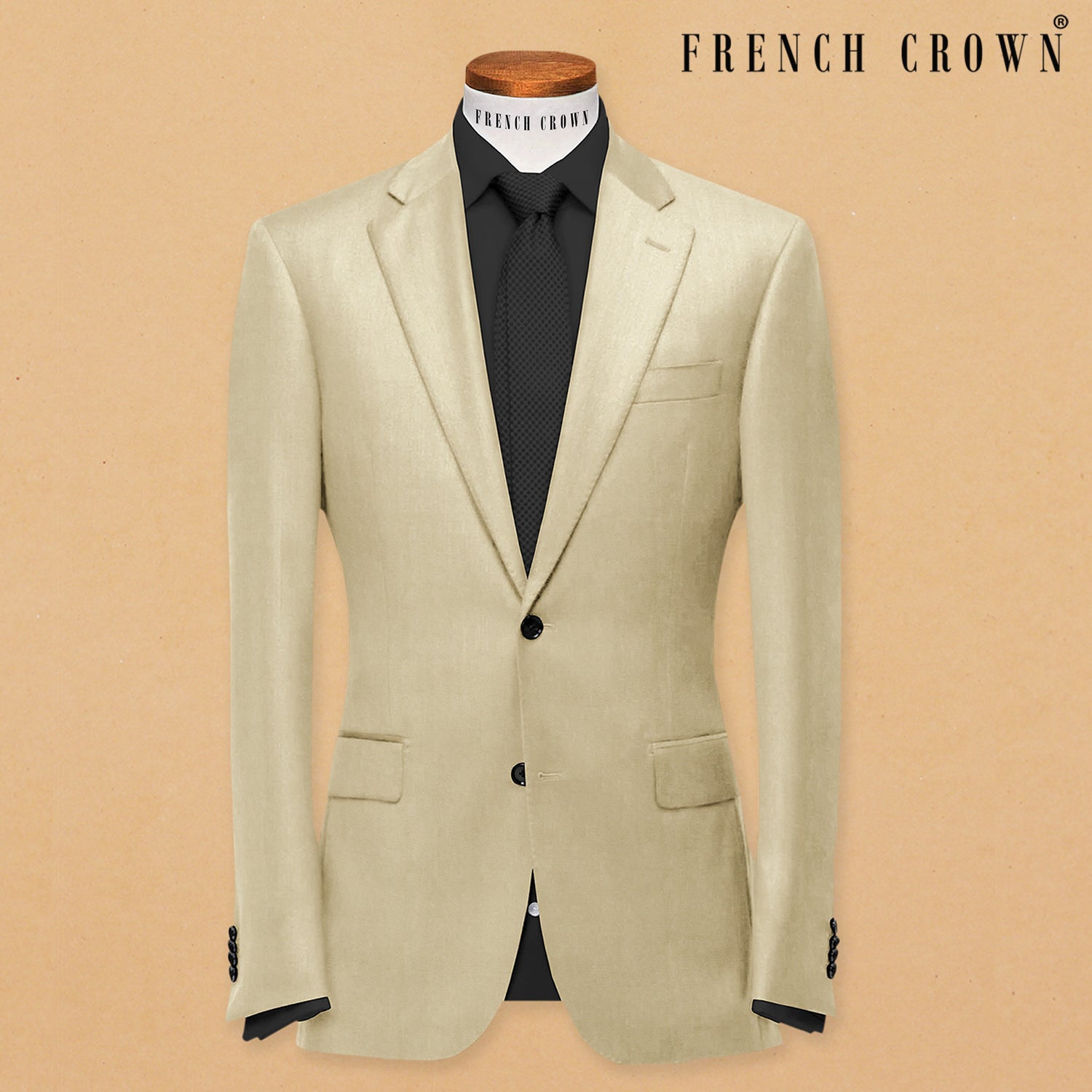 Cream textured Terry Rayon Blazer