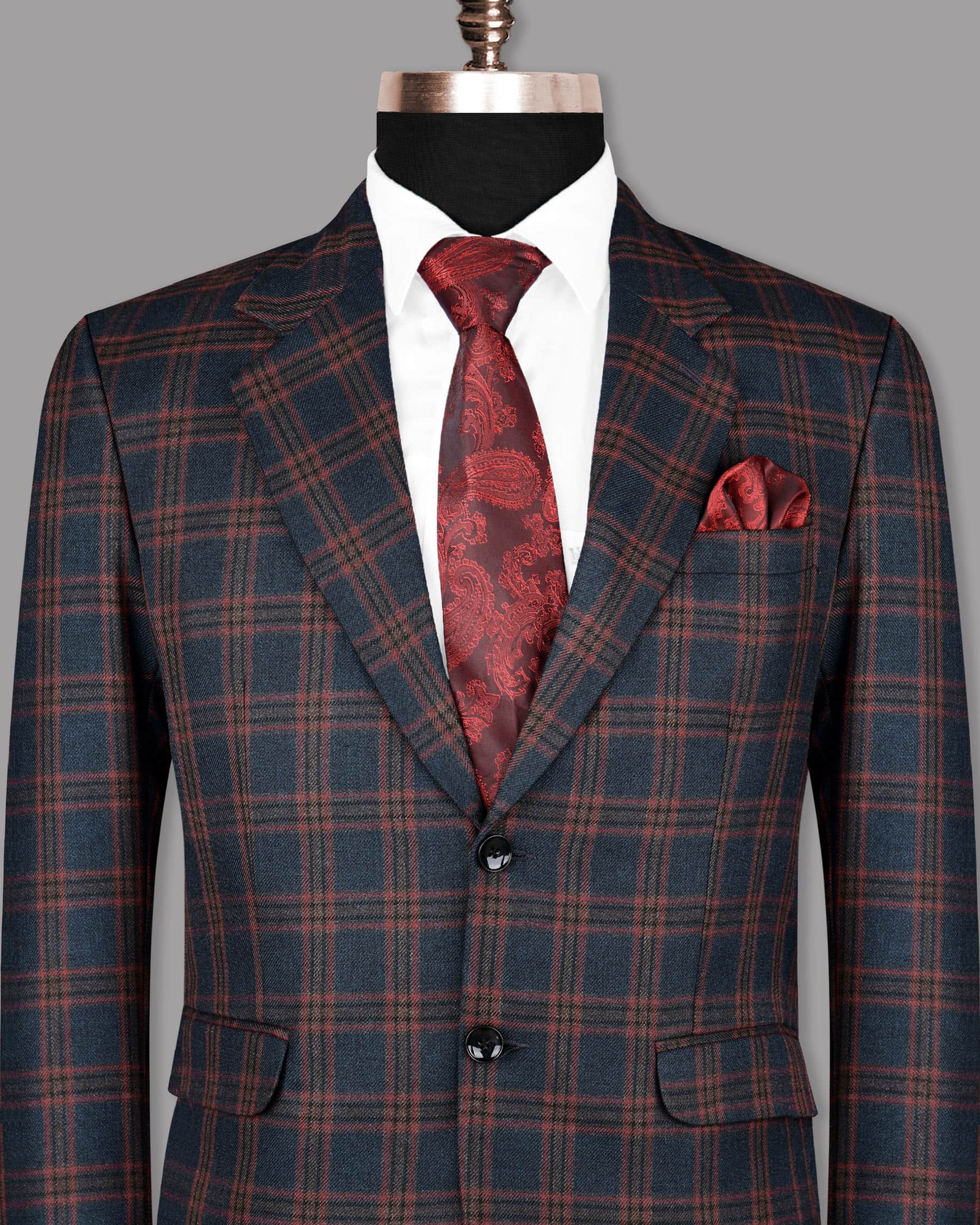 Big Blue Windowpane Checked Wool Rich Blazer BL1076-SB-48, BL1076-SB-50, BL1076-SB-52, BL1076-SB-54, BL1076-SB-56, BL1076-SB-58, BL1076-SB-40, BL1076-SB-44, BL1076-SB-36, BL1076-SB-38, BL1076-SB-42, BL1076-SB-46, BL1076-SB-60