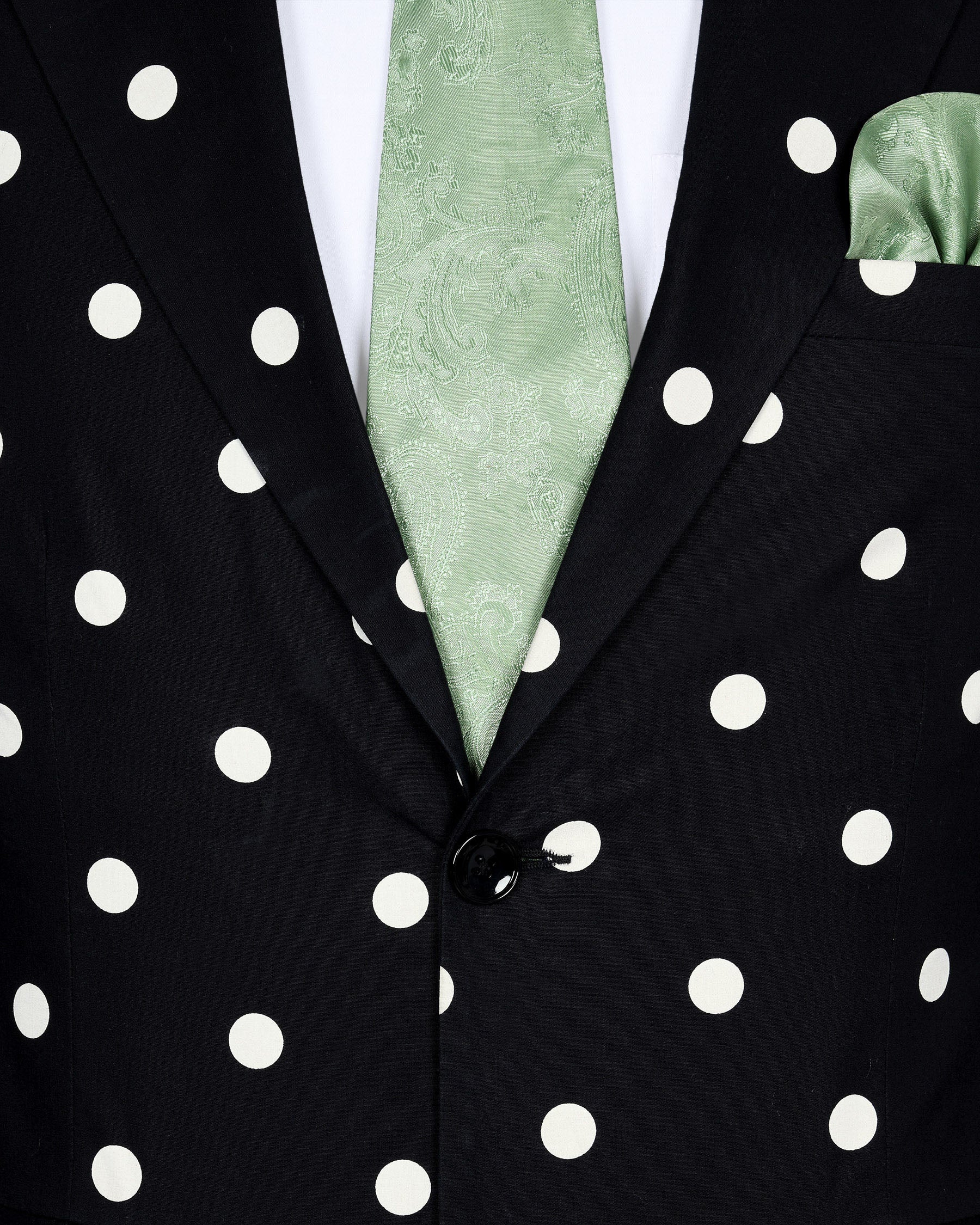 Jade Black Polka Print Designer Blazer