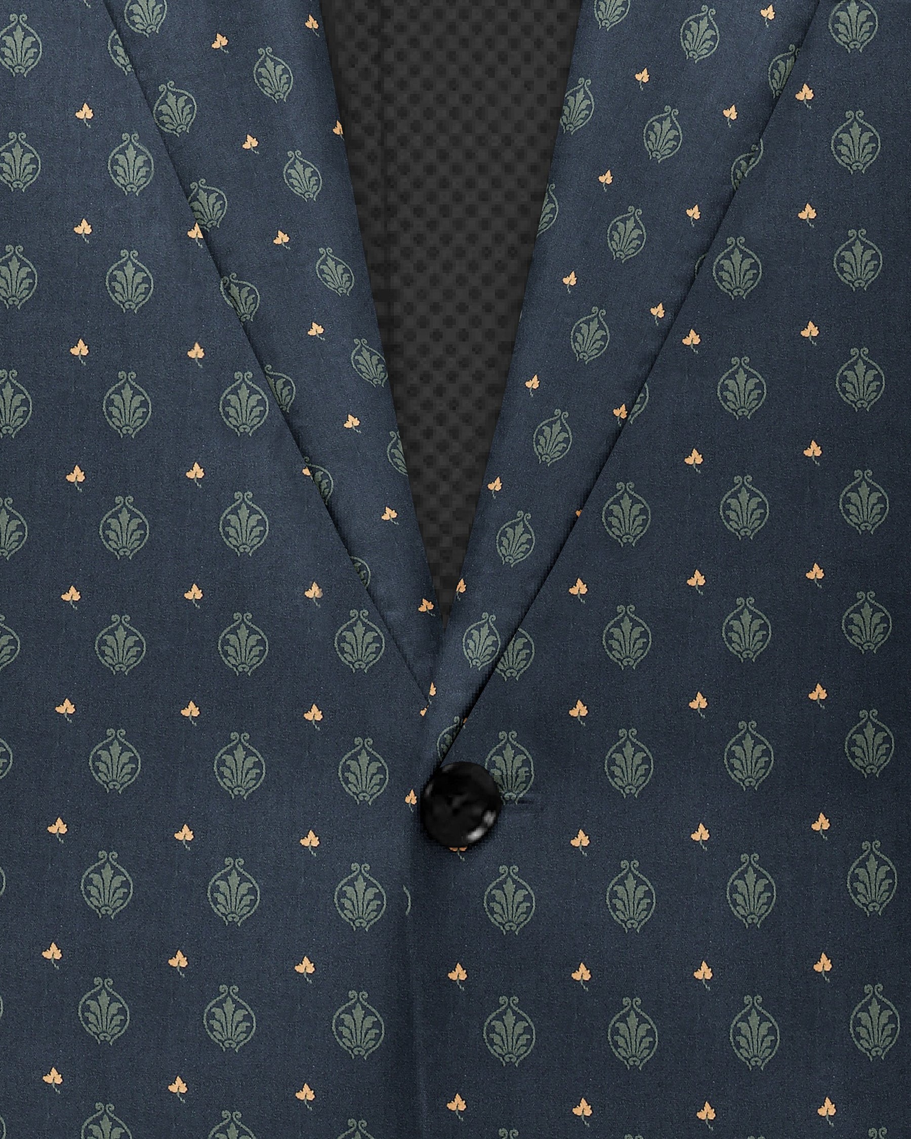Navy with Green Butta Print Super Soft Designer Blazer